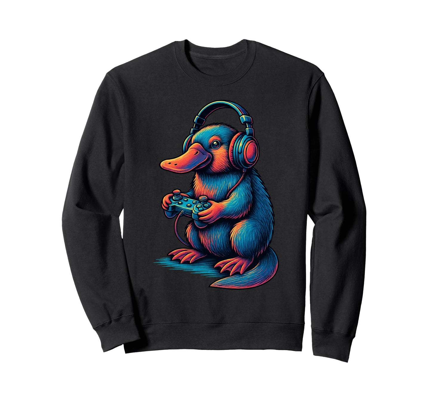 Platypus Gamer Gaming Animal Lover Sweatshirt - Streetwear Style Men Women - T-Shirt, Sweatshirt, Hoodie