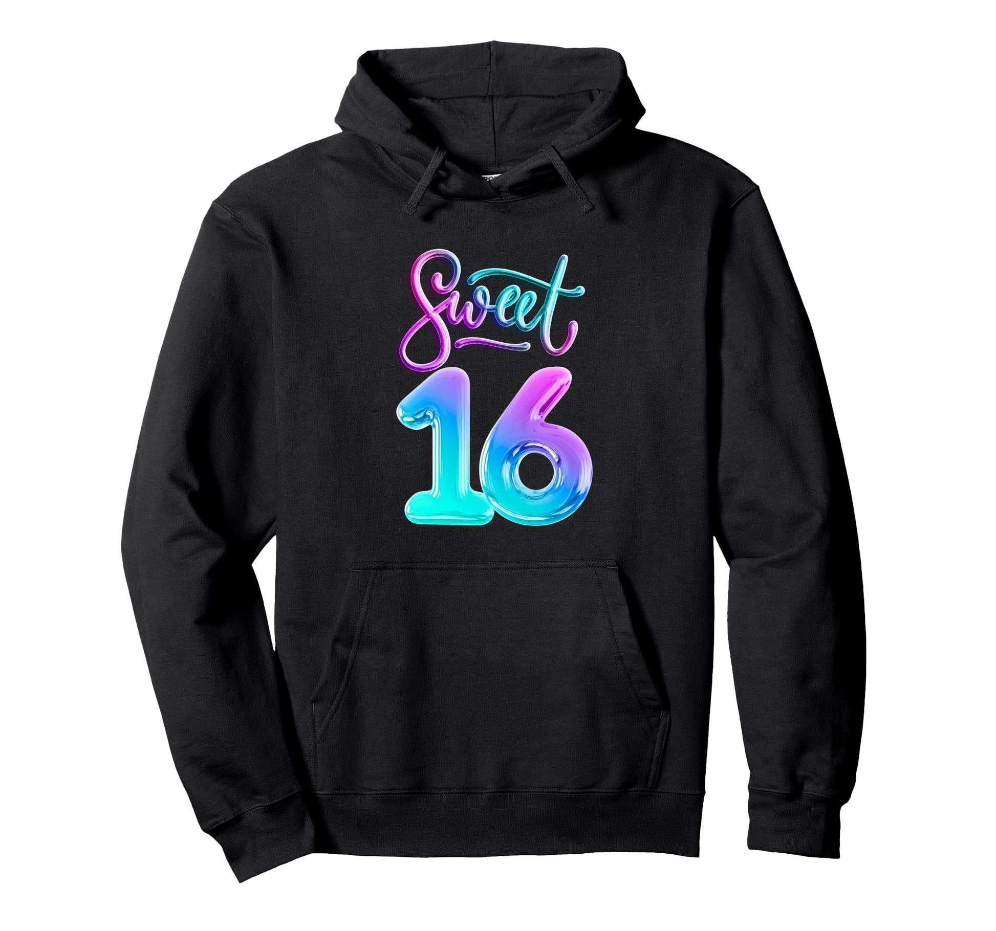 Ombre Typography Sixteenth 16Th Hoodie - Novelty Apparel for Adults - T-Shirt, Sweatshirt, Hoodie