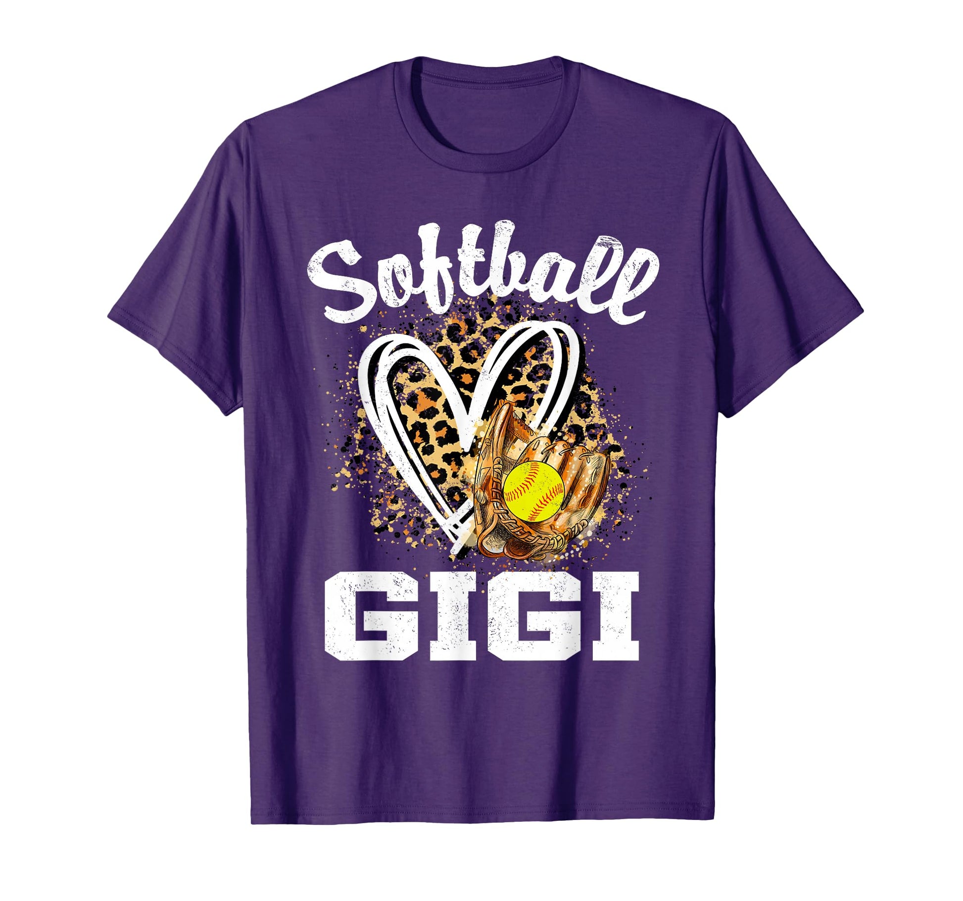 Softball Gigi Leopard Heart Grandma T-Shirt - Fun Novelty Design Unisex - T-Shirt, Sweatshirt, Hoodie