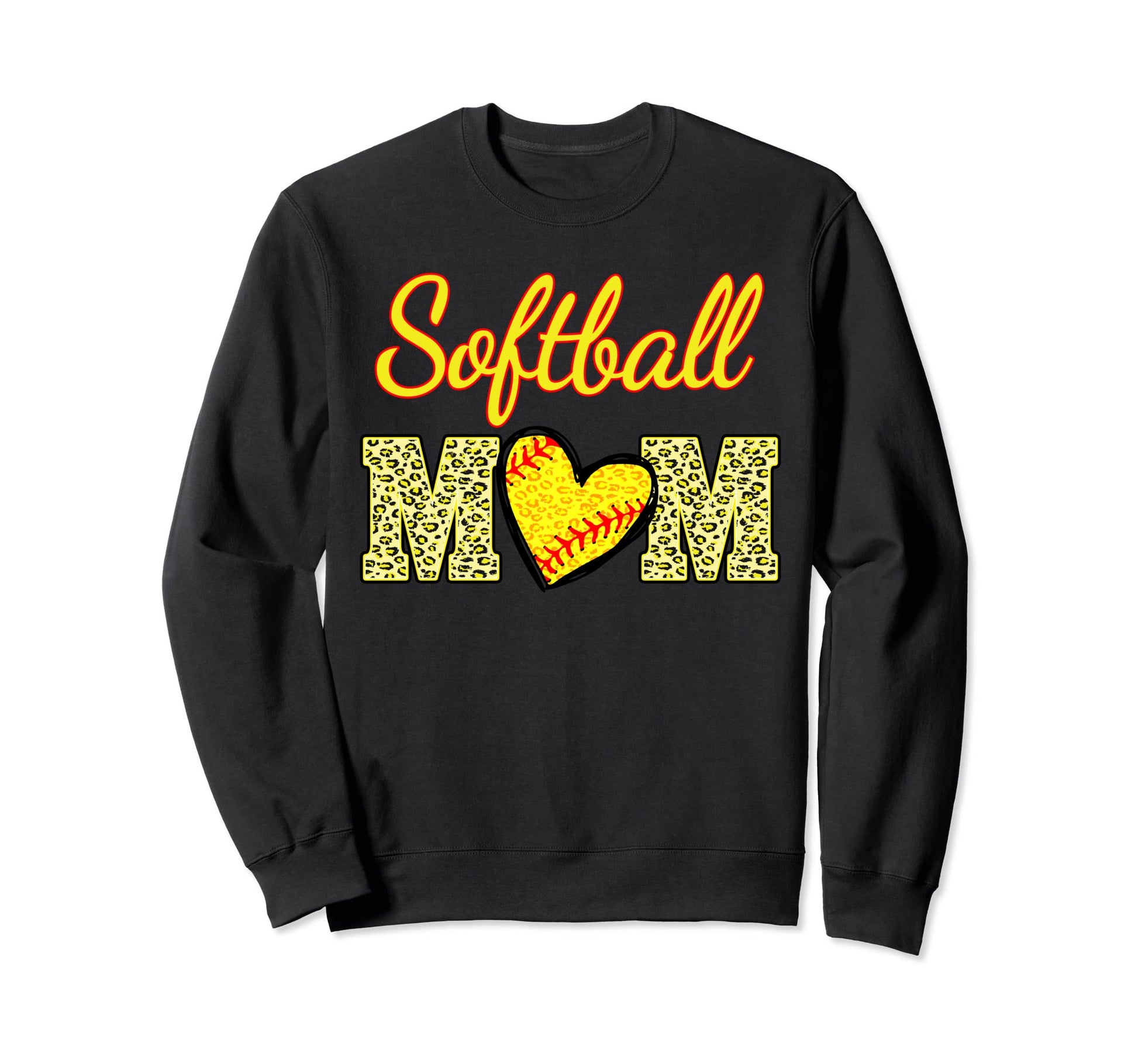 Softball Mom Leopard Game Day Vibes Sweatshirt - Trendy Graphic Men Women - T-Shirt, Sweatshirt, Hoodie