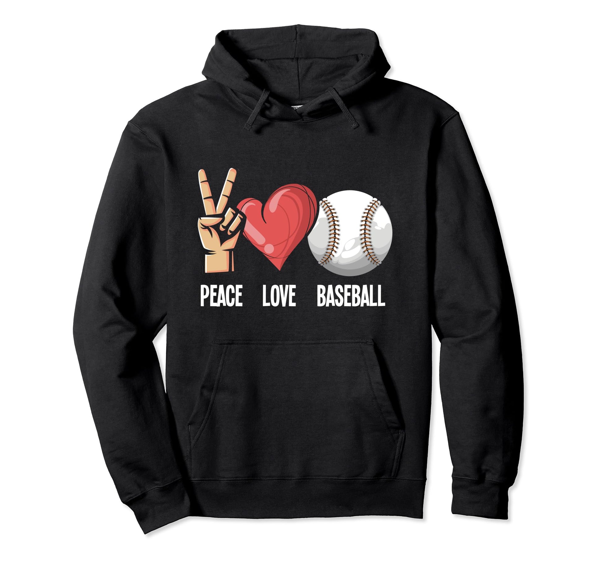Peace Love Baseball Player Baseball Hoodie - Novelty Apparel Unisex - T-Shirt, Sweatshirt, Hoodie