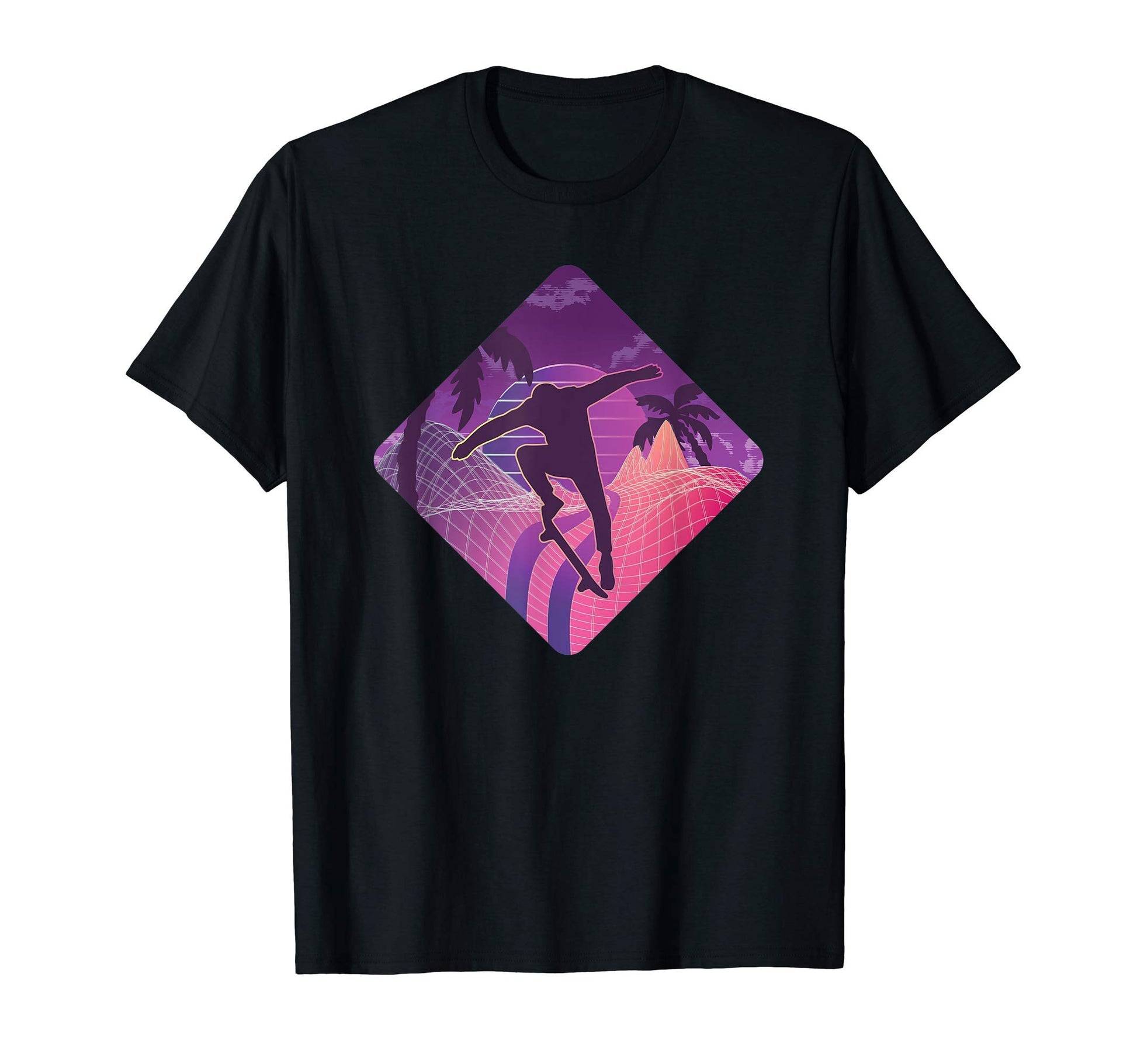 Retrowave Skater Skating Skateboard T-Shirt - Aesthetic Graphic for Adults - T-Shirt, Sweatshirt, Hoodie