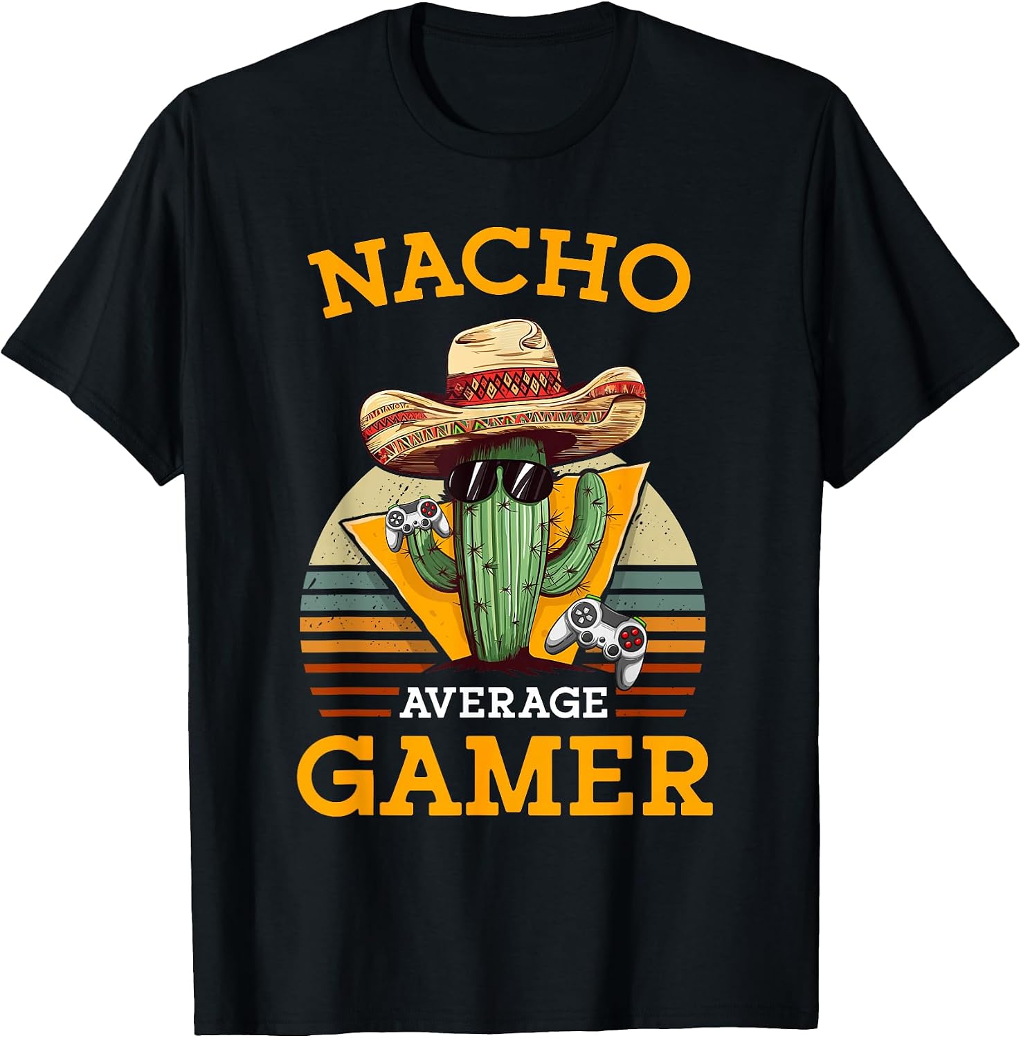 Nacho Average Gamer Video Game Player Funny Vintage - Adult & Kids T-Shirts, Sweatshirts & Hoodies apparel design preview 1