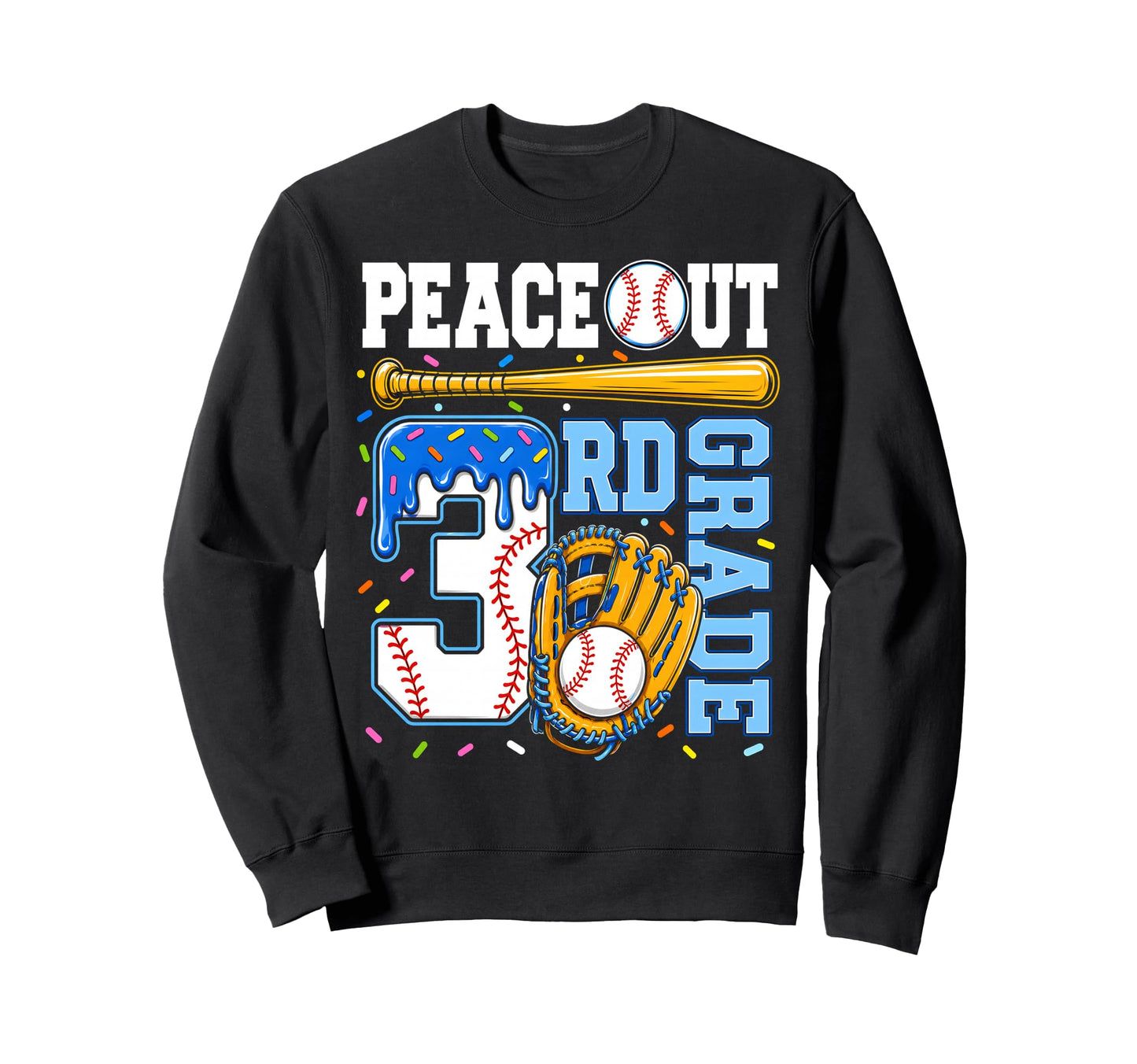 3Rd Grade Third Baseball Drip Sweatshirt - Streetwear Style for Adults - T-Shirt, Sweatshirt, Hoodie