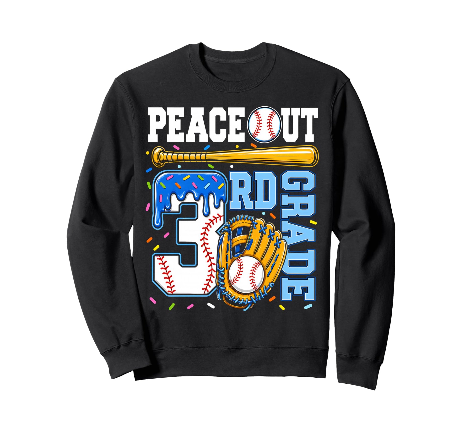 3Rd Grade Third Baseball Drip Sweatshirt - Streetwear Style for Adults - T-Shirt, Sweatshirt, Hoodie