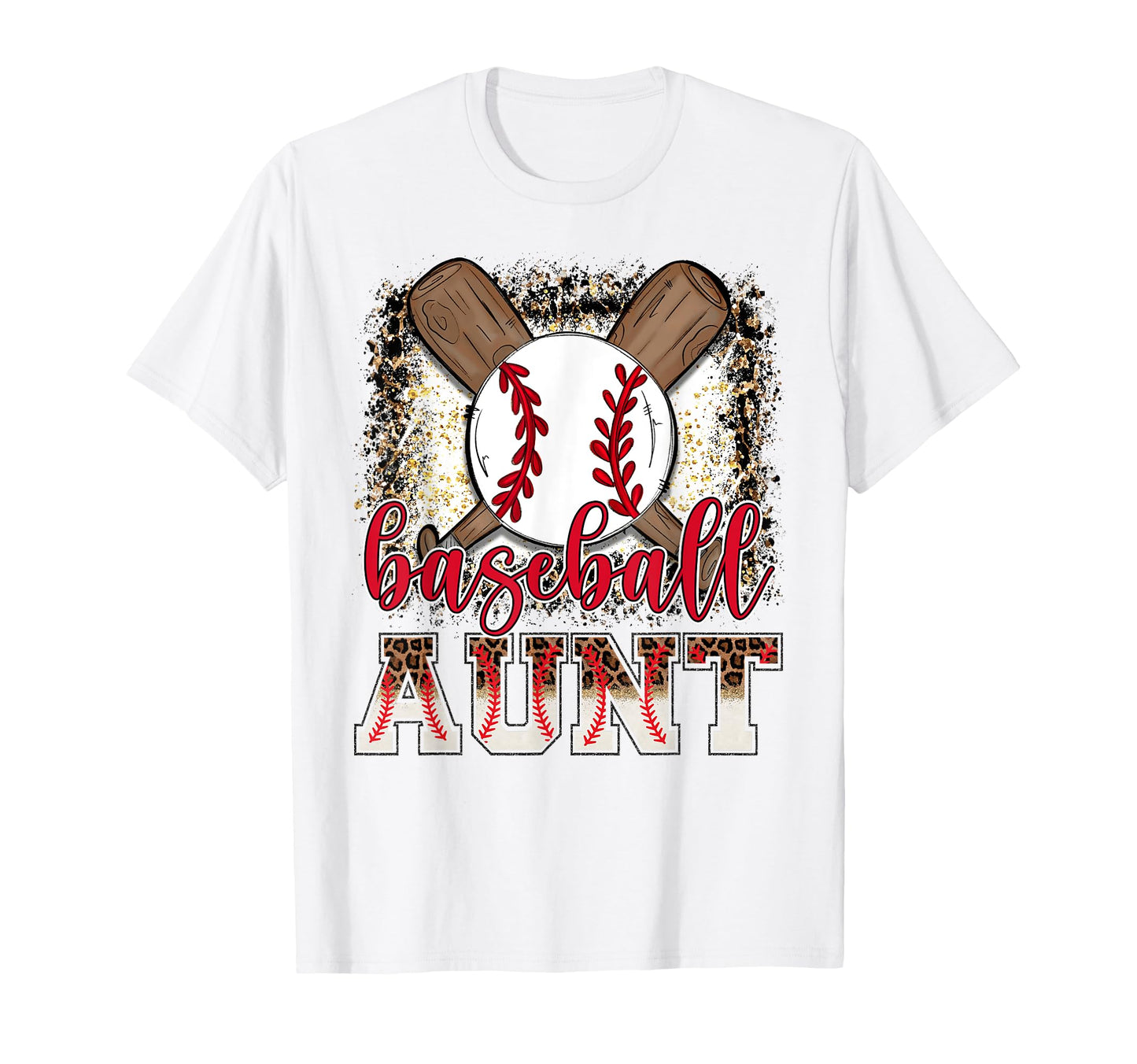Baseball Aunt Leopard Proud Ball T-Shirt - Casual Everyday Wear Men Women - T-Shirt, Sweatshirt, Hoodie