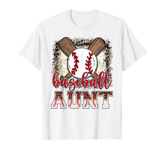 Baseball Aunt Leopard Proud Ball T-Shirt - Casual Everyday Wear Men Women - T-Shirt, Sweatshirt, Hoodie