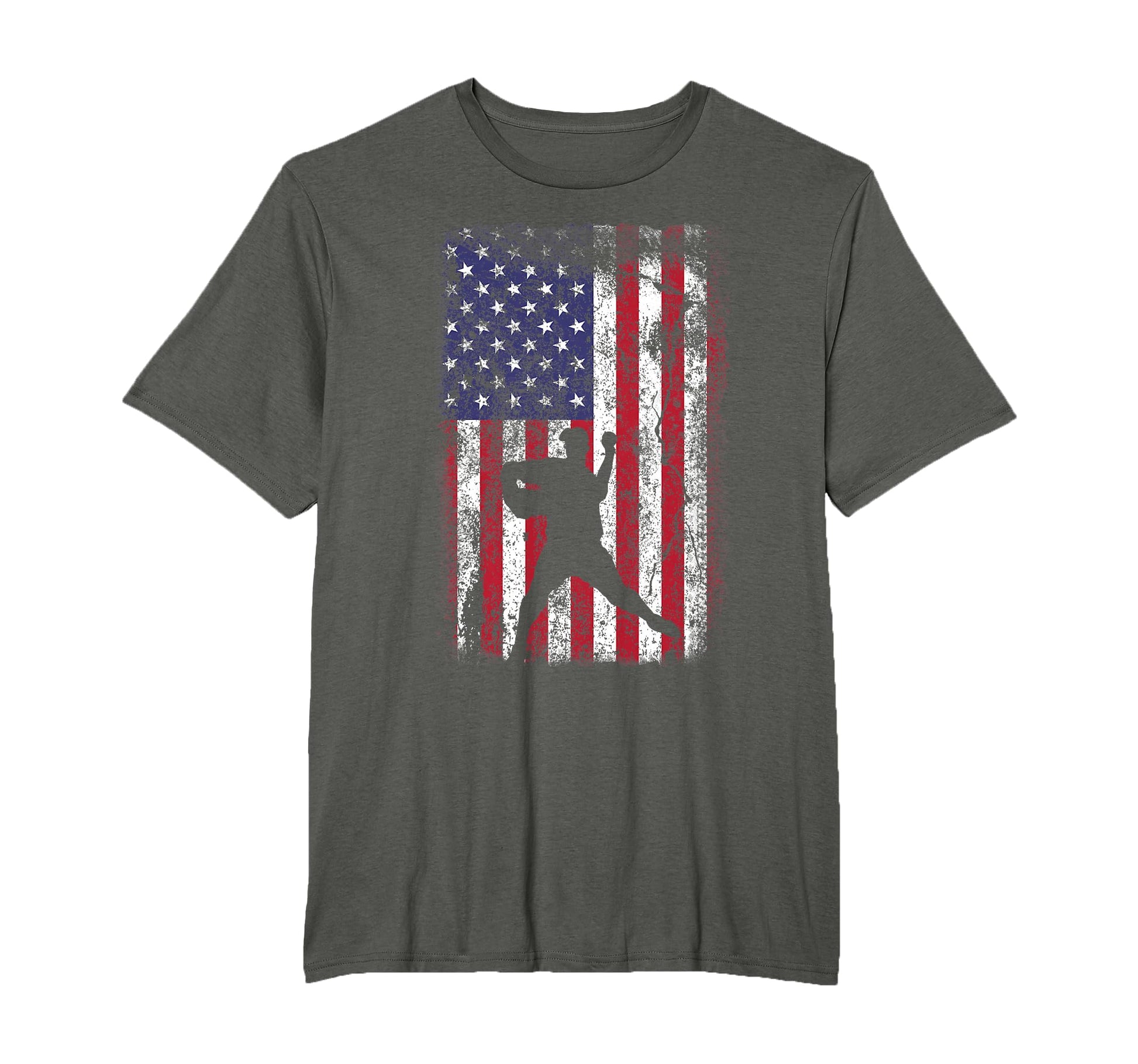 Baseball Pitcher 4Th July Patriotic T-Shirt - Custom Art Print Men Women - T-Shirt, Sweatshirt, Hoodie