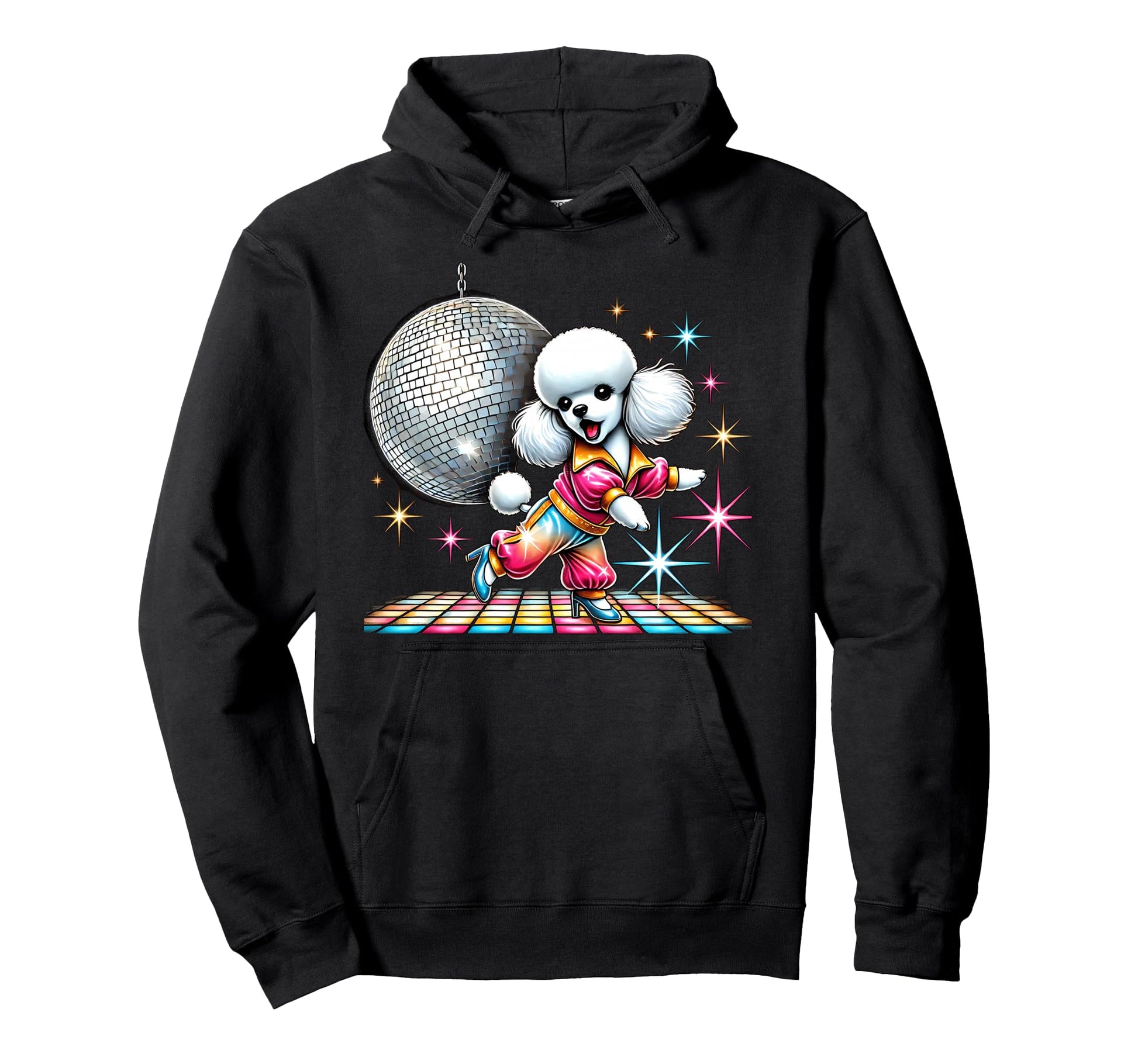 Aesthetic Toy Poodle Disco Hoodie - Trendy Graphic Men Women - T-Shirt, Sweatshirt, Hoodie