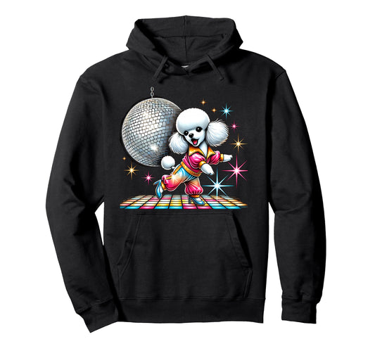 Aesthetic Toy Poodle Disco Hoodie - Trendy Graphic Men Women - T-Shirt, Sweatshirt, Hoodie