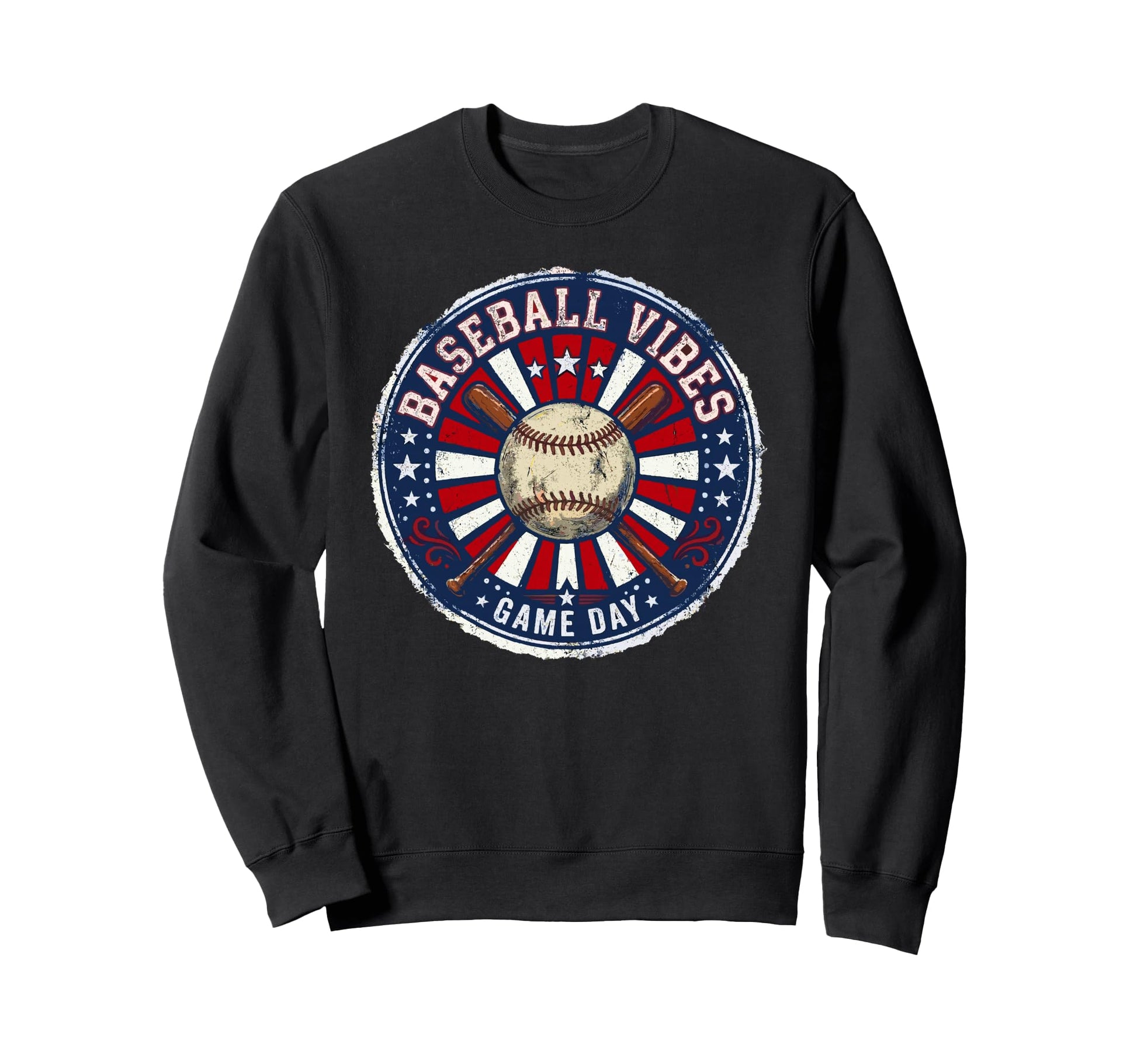 Baseball Vibes Game Day Flag Sweatshirt - Trendy Graphic Men Women - T-Shirt, Sweatshirt, Hoodie