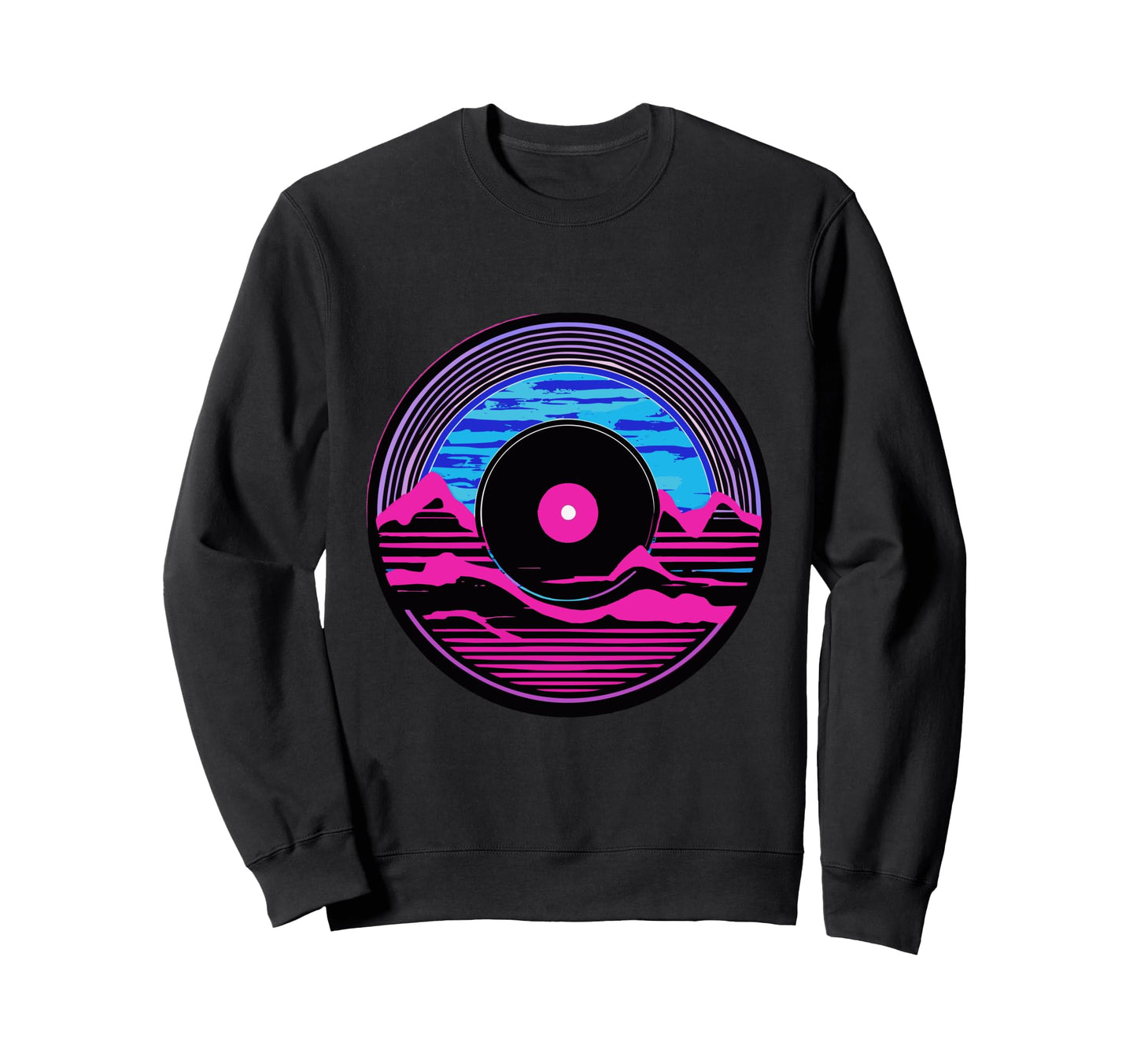 Waves Vinyl Record Vaporwave Music Sweatshirt - Unique Graphic for Adults - T-Shirt, Sweatshirt, Hoodie