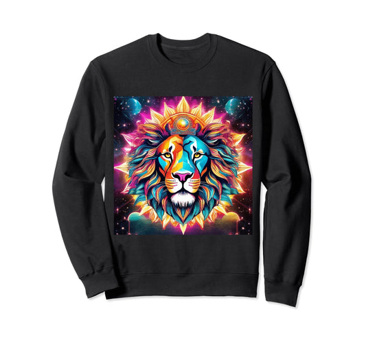 80S Synthwave Lion Anime Royal Cat Sweatshirt - Custom Art Print Unisex - T-Shirt, Sweatshirt, Hoodie