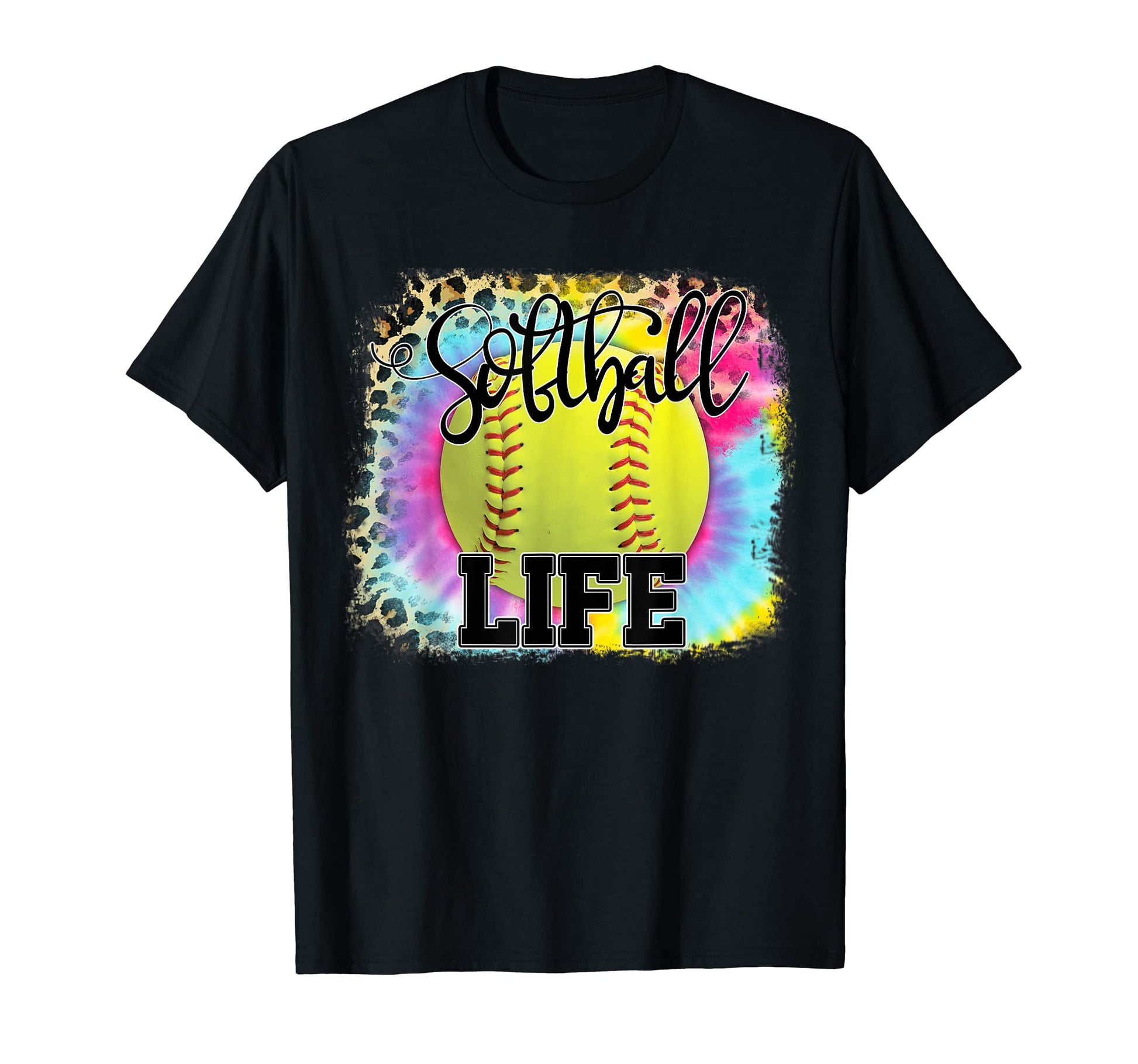 Leopard Softball Life Softball Lover T-Shirt - Unique Graphic Men Women - T-Shirt, Sweatshirt, Hoodie
