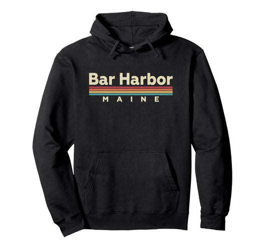 Bar Harbor Maine Stripes Hoodie - Minimalist Print Men Women - T-Shirt, Sweatshirt, Hoodie