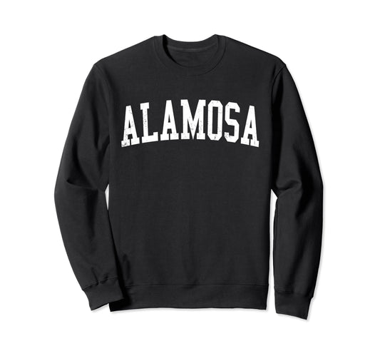 Alamosa Co Distressed White Sweatshirt - Aesthetic Graphic for Adults - T-Shirt, Sweatshirt, Hoodie
