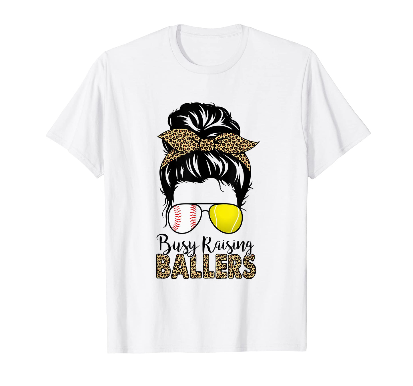 Busy Raising Ballers Tennis Baseball T-Shirt - Trendy Graphic Men Women - T-Shirt, Sweatshirt, Hoodie