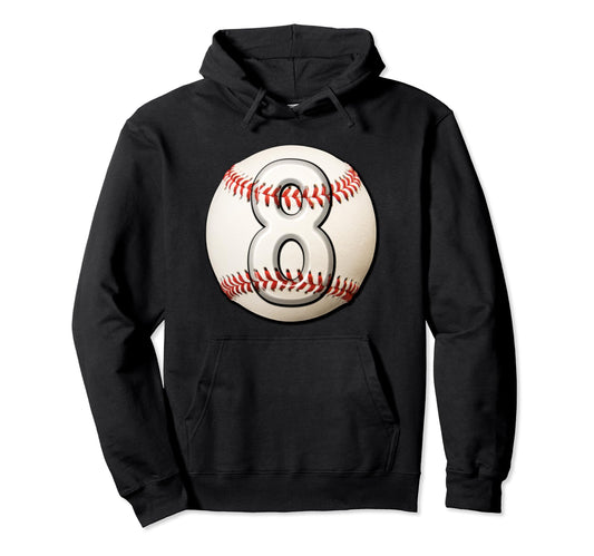 Baseball 8Th Birthday Sports Product Hoodie - Custom Art Print Men Women - T-Shirt, Sweatshirt, Hoodie