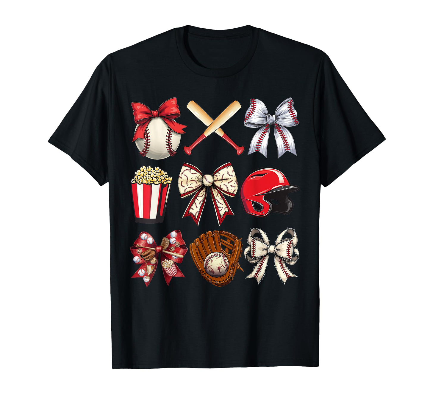 Baseball Coquette Bow Baseball Mama T-Shirt - Minimalist Print for Adults - T-Shirt, Sweatshirt, Hoodie