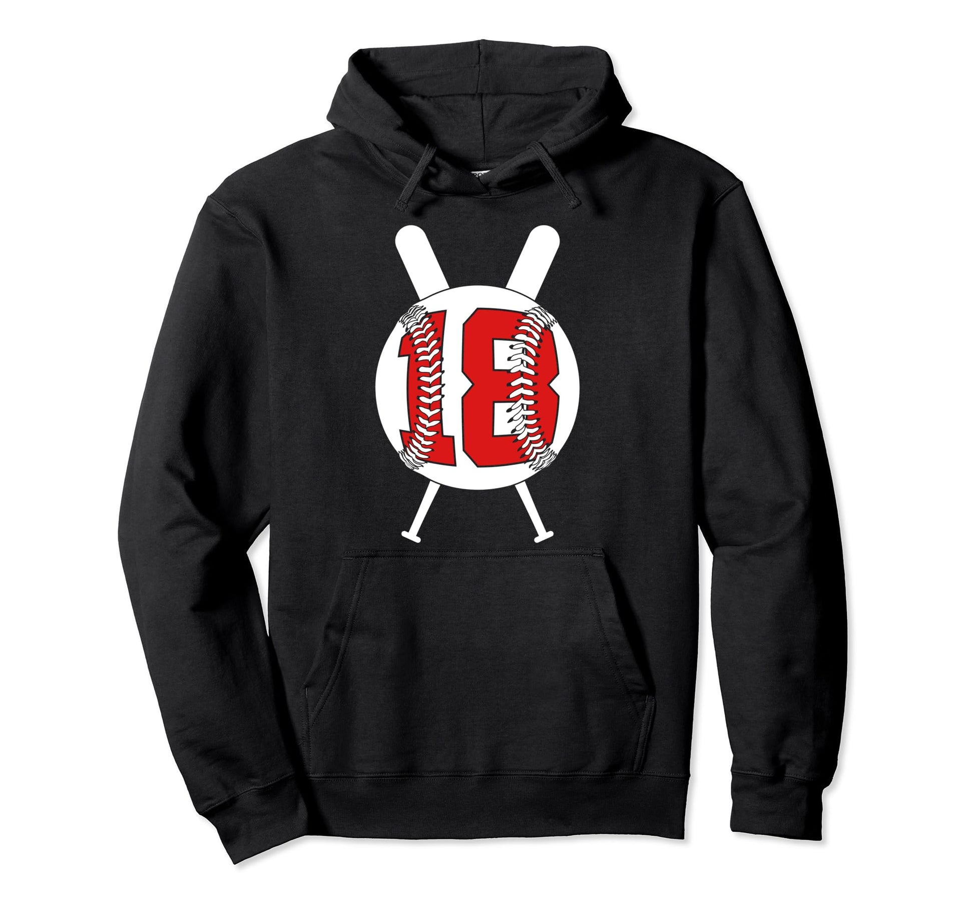 18 Years Baseball 18Th Birthday Hoodie - Fun Novelty Design Unisex - T-Shirt, Sweatshirt, Hoodie