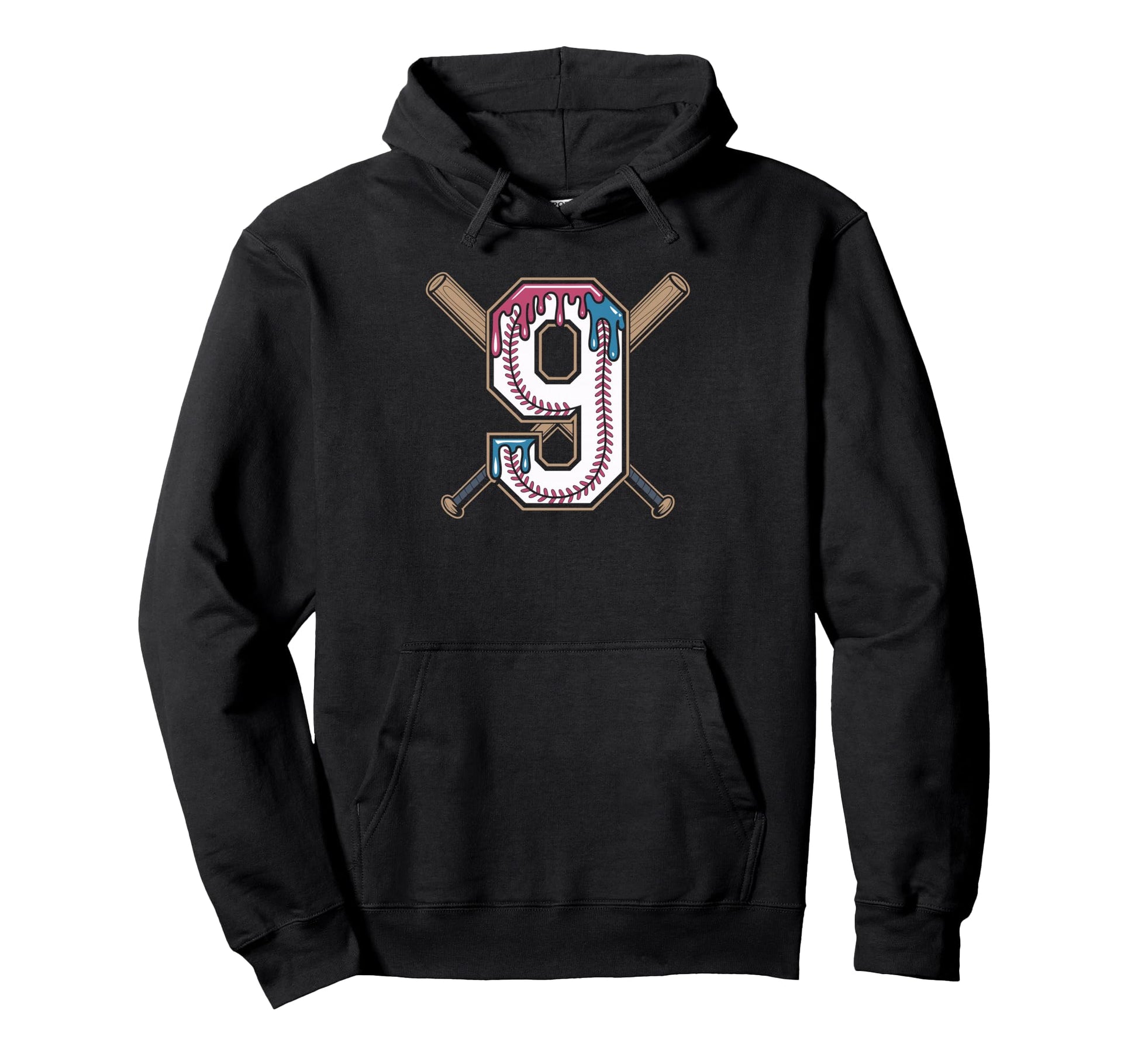 Turning Nine Baseball Drip Party Hoodie - Casual Everyday Wear Unisex - T-Shirt, Sweatshirt, Hoodie
