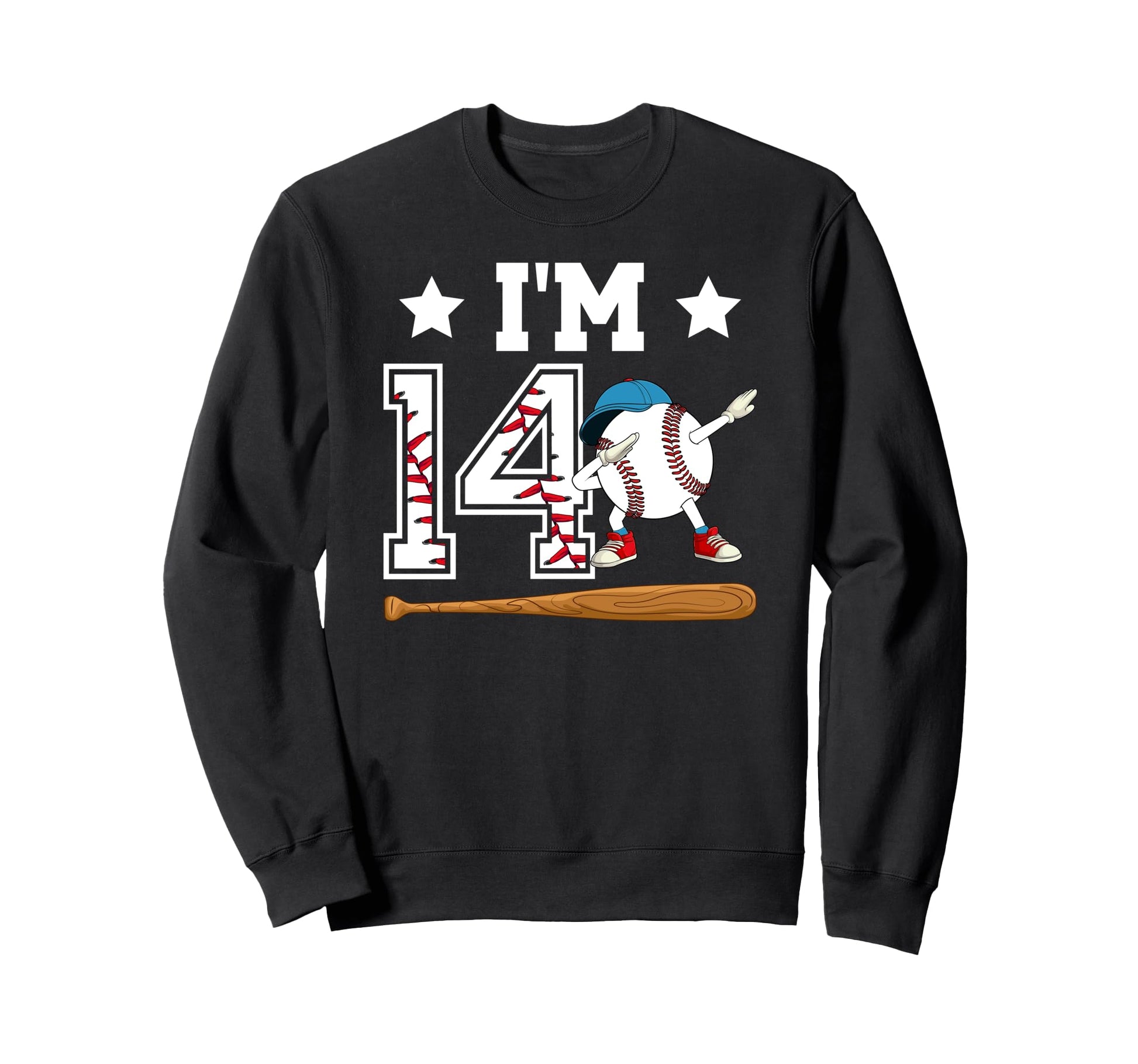 14Th Baseball Birthday Fourteen Year Sweatshirt - Custom Art Print Unisex - T-Shirt, Sweatshirt, Hoodie
