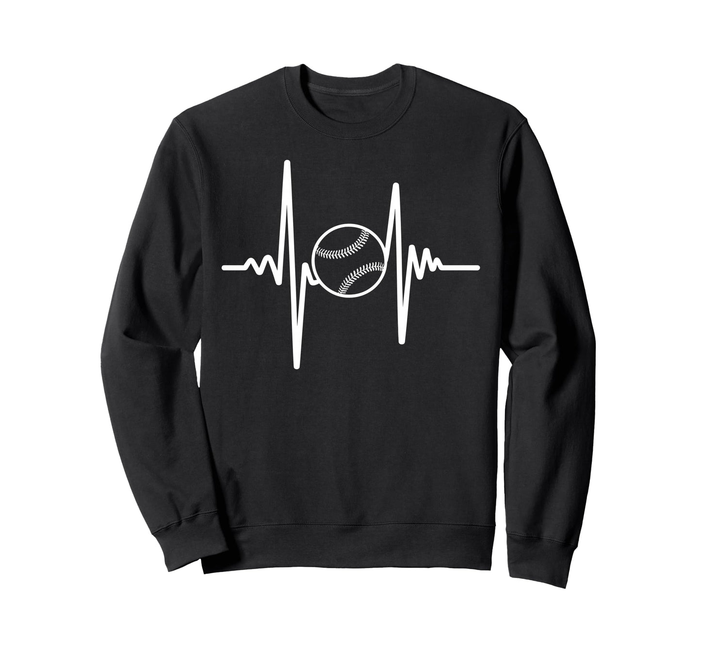 Baseball Heartbeat Frequency Line Sweatshirt - Unique Graphic Men Women - T-Shirt, Sweatshirt, Hoodie