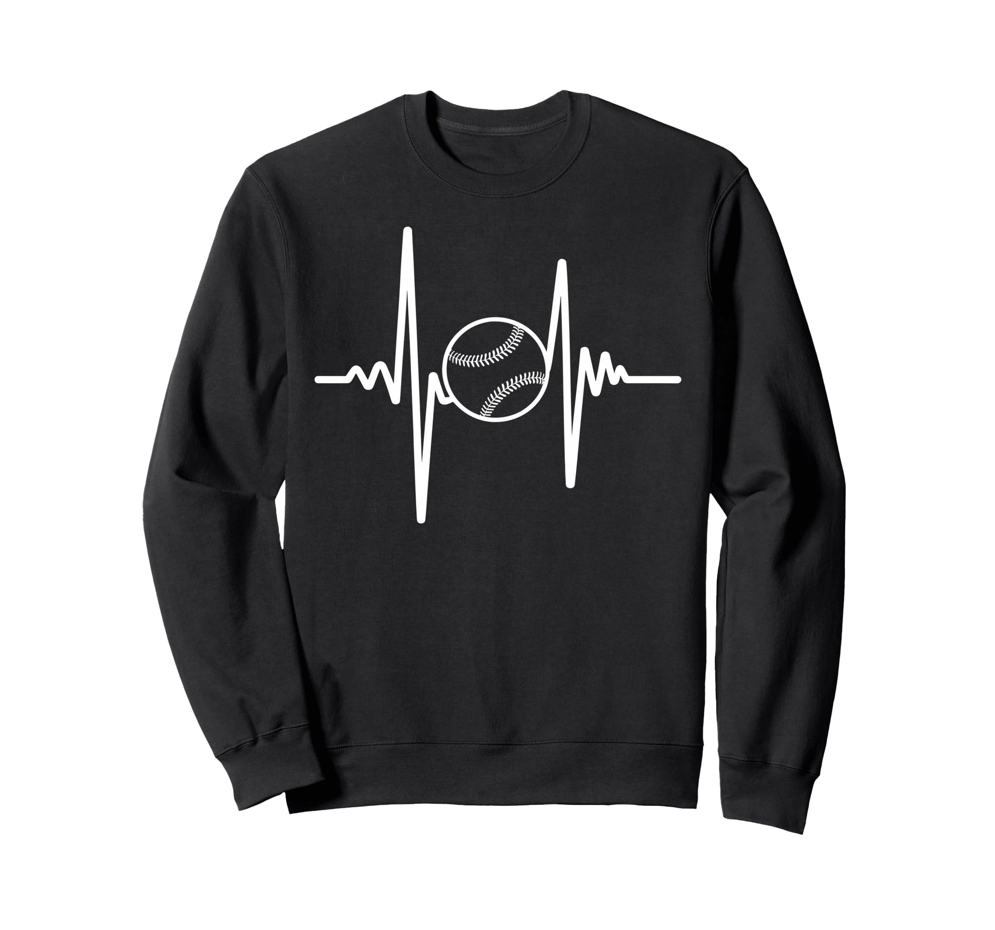Baseball Heartbeat Frequency Line Sweatshirt - Unique Graphic Men Women - T-Shirt, Sweatshirt, Hoodie