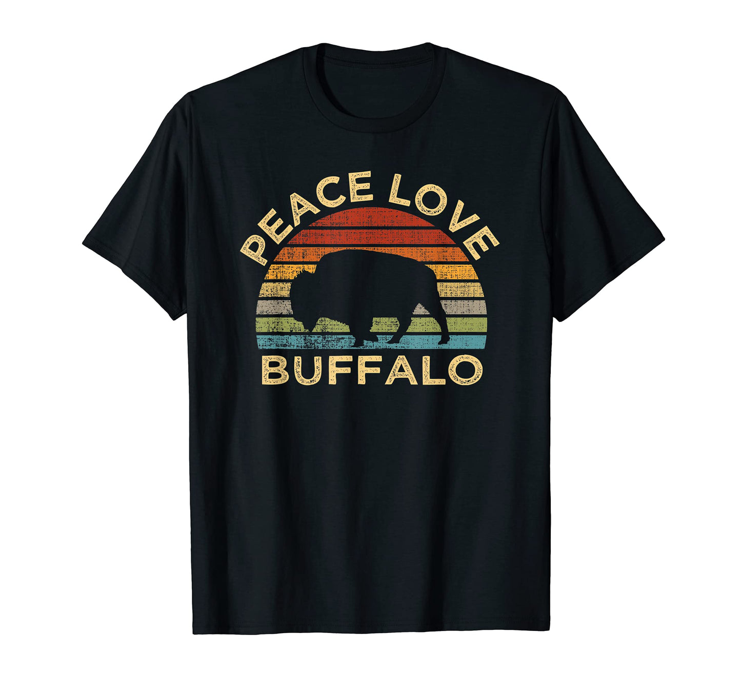 Peace Love Buffalo Animal Lover National T-Shirt - Minimalist Print Unisex - T-Shirt, Sweatshirt, Hoodie