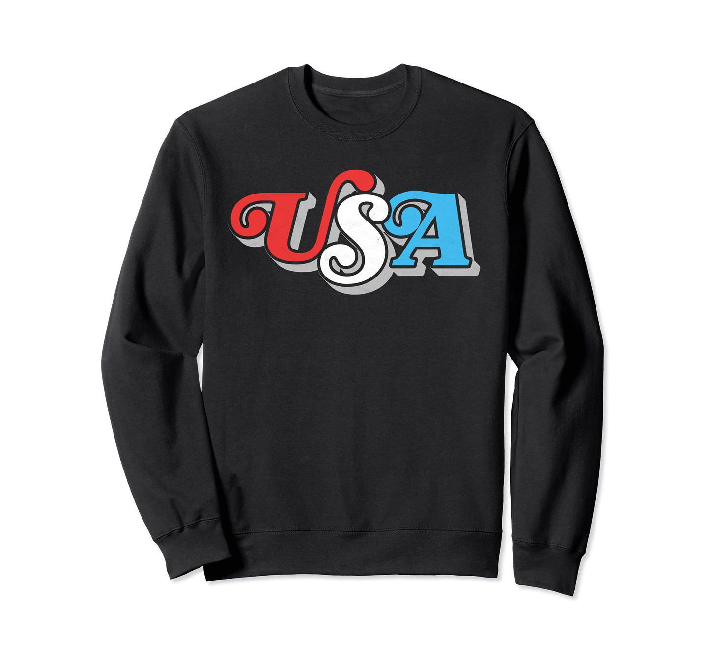 Usa Typography Patriotic 4Th July 80S Sweatshirt - Graphic Print Men Women - T-Shirt, Sweatshirt, Hoodie