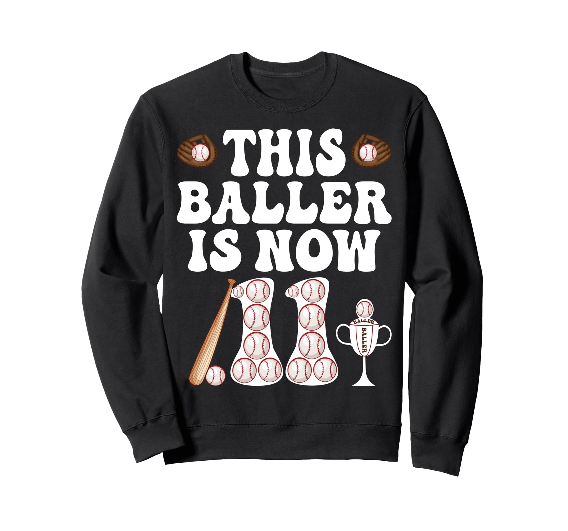 Baseball Themed 11Th Birthday This Sweatshirt - Custom Art Print Men Women - T-Shirt, Sweatshirt, Hoodie