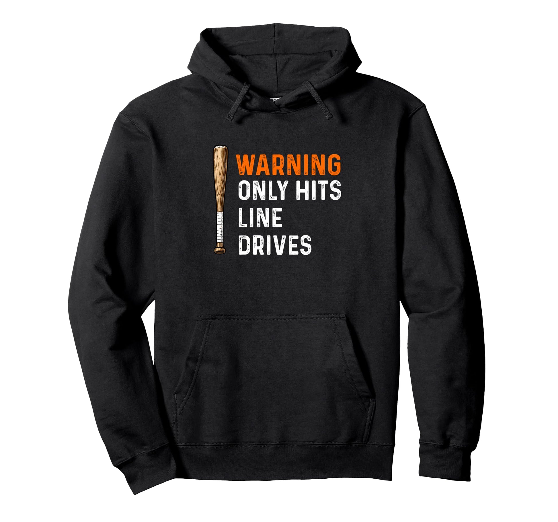 Warning Only Hits Line Drives Baseball Hoodie - Trendy Graphic Men Women - T-Shirt, Sweatshirt, Hoodie