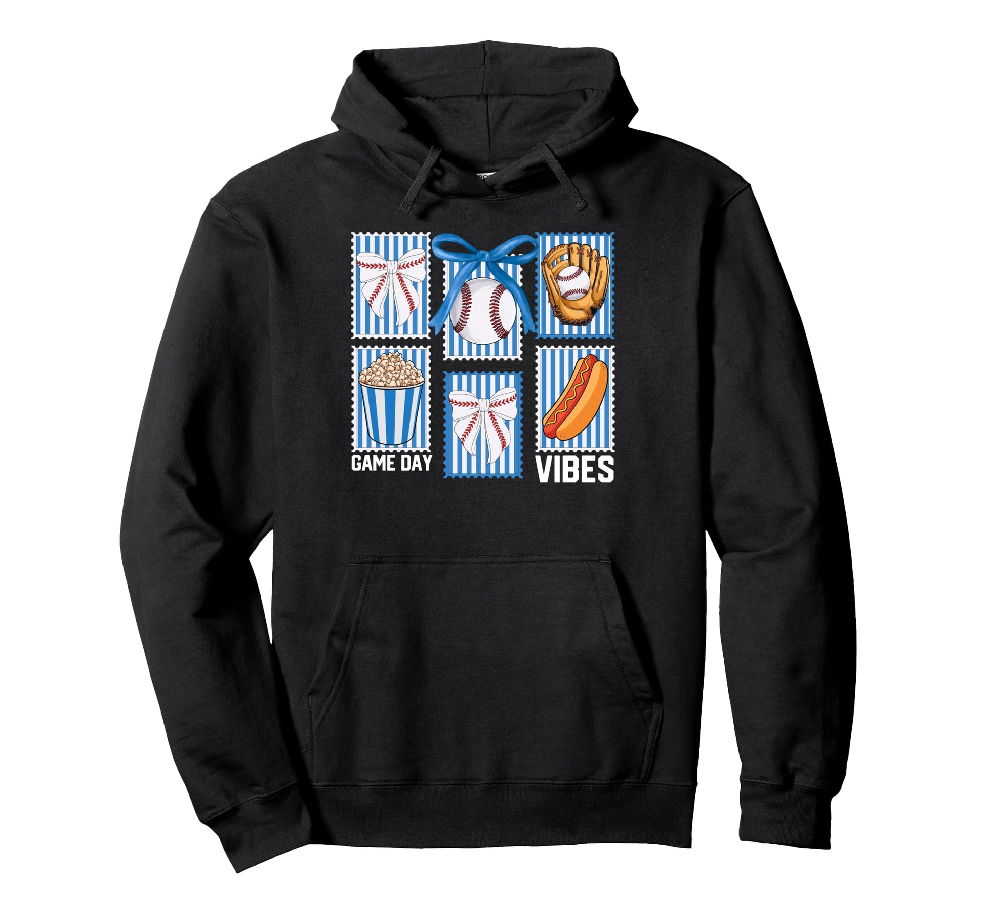 Baseball Stamps Coquette Bow Baseball Hoodie - Casual Everyday Wear Unisex - T-Shirt, Sweatshirt, Hoodie