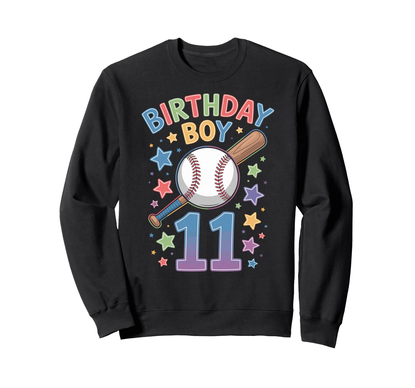 Birthday 11Th Birthday Baseball Sweatshirt - Custom Art Print Men Women - T-Shirt, Sweatshirt, Hoodie