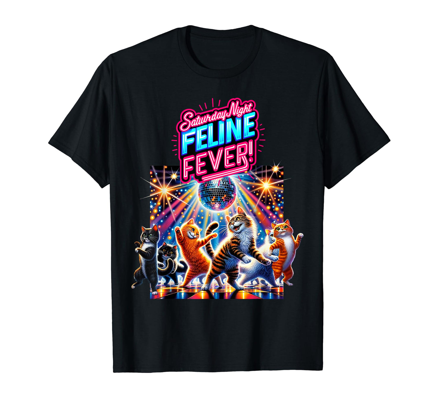 Parody Kitty Cat Lover Disco Feline Fever T-Shirt - Novelty Apparel Unisex - T-Shirt, Sweatshirt, Hoodie