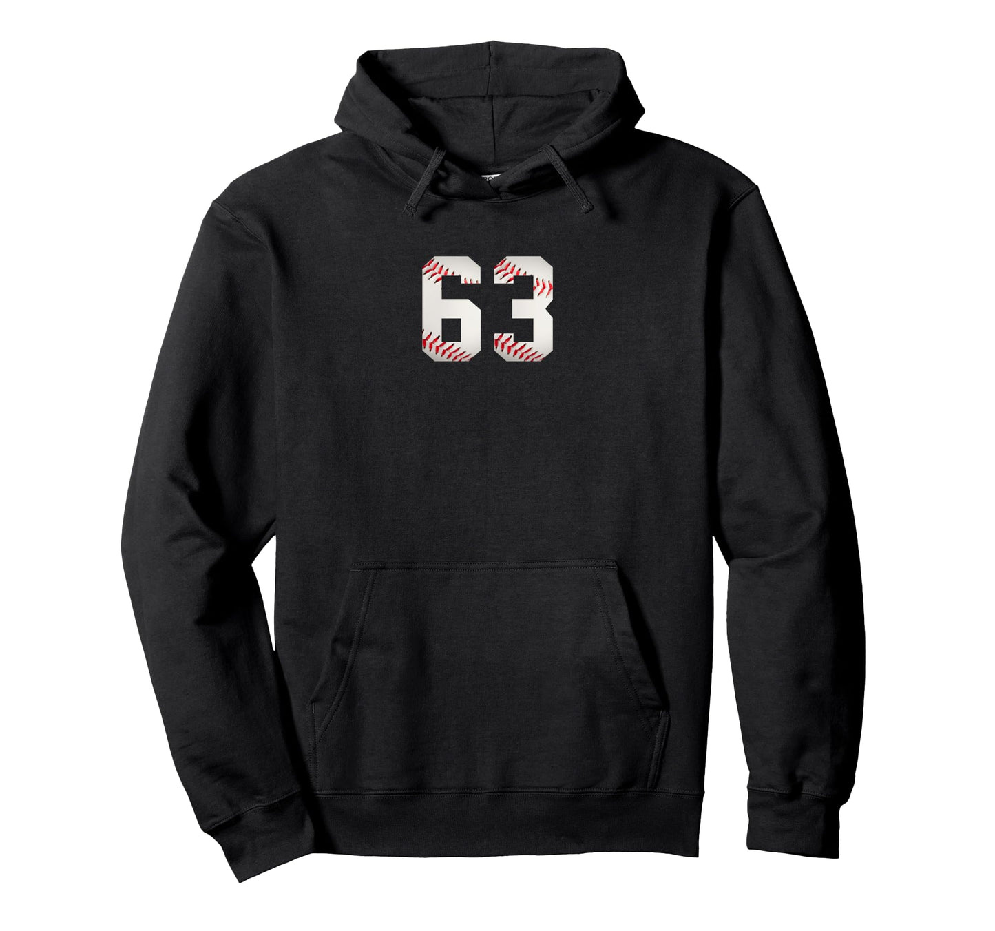 Number 63 Minimalist Birthday Baseball Hoodie - Unique Graphic Unisex - T-Shirt, Sweatshirt, Hoodie
