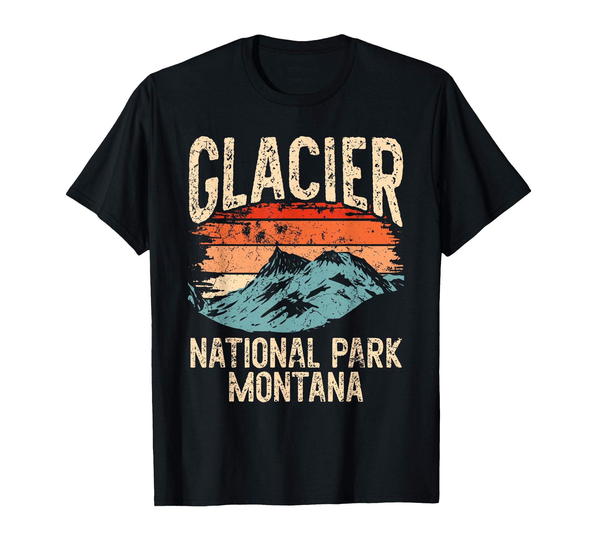 Sunset Glacier National Park Montana T-Shirt - Novelty Apparel for Adults - T-Shirt, Sweatshirt, Hoodie
