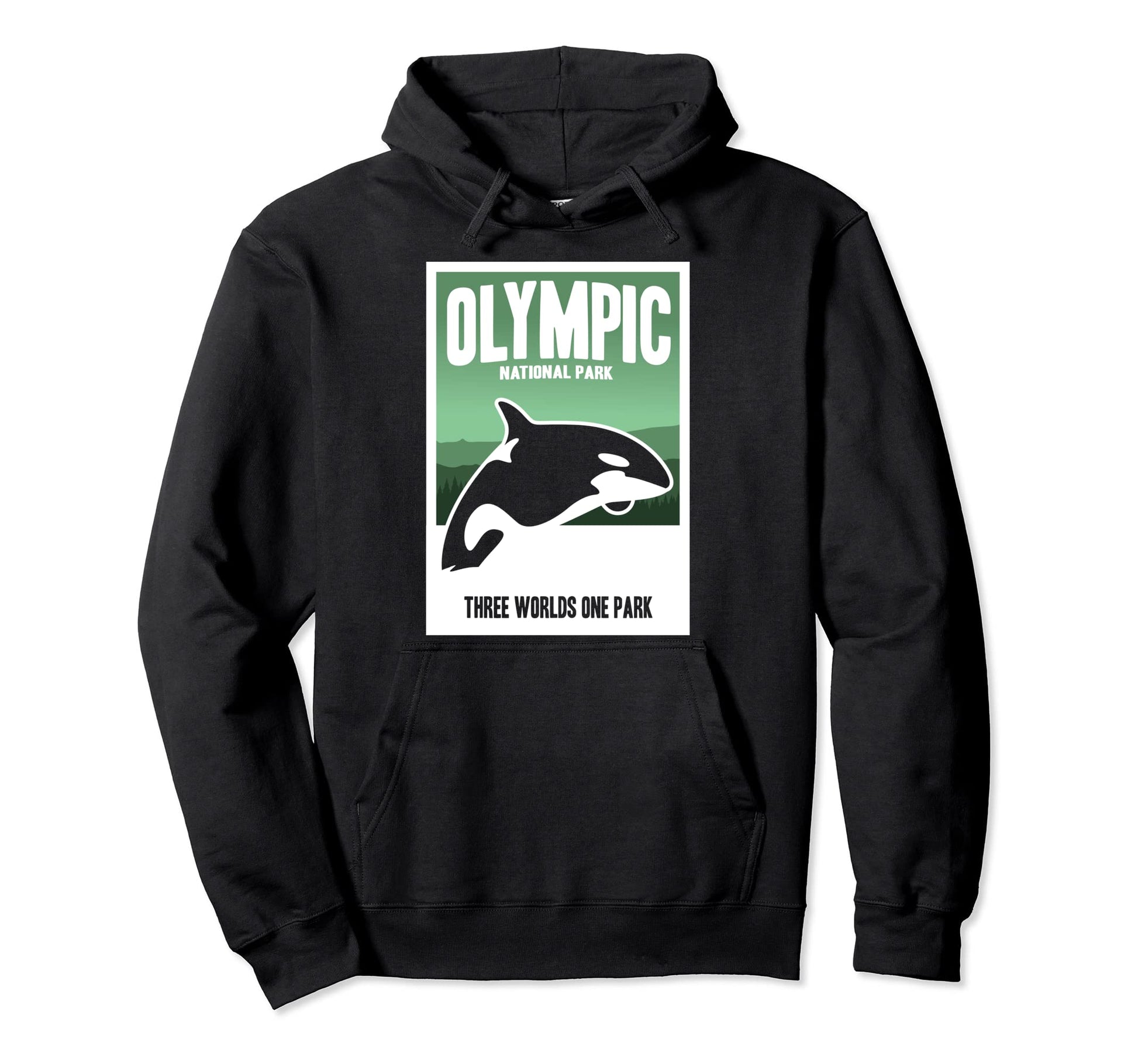 Funny Olympic National Park Orcas Hoodie - Minimalist Print for Adults - T-Shirt, Sweatshirt, Hoodie