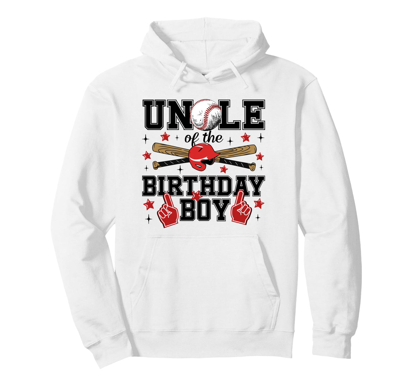 Uncle Birthday Baseball Sport Family Hoodie - Unique Graphic for Adults - T-Shirt, Sweatshirt, Hoodie
