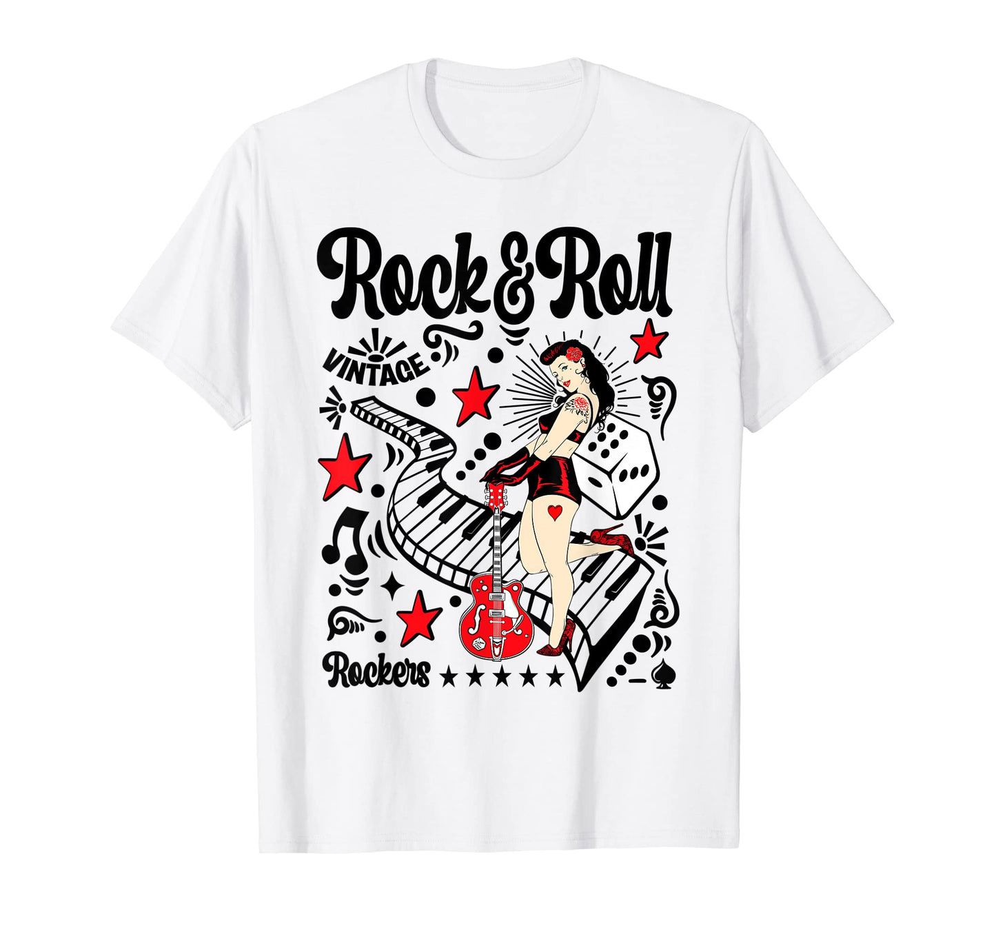 Rockabilly Pin Up 50S Sock Hop Rocker T-Shirt - Trendy Graphic for Adults - T-Shirt, Sweatshirt, Hoodie