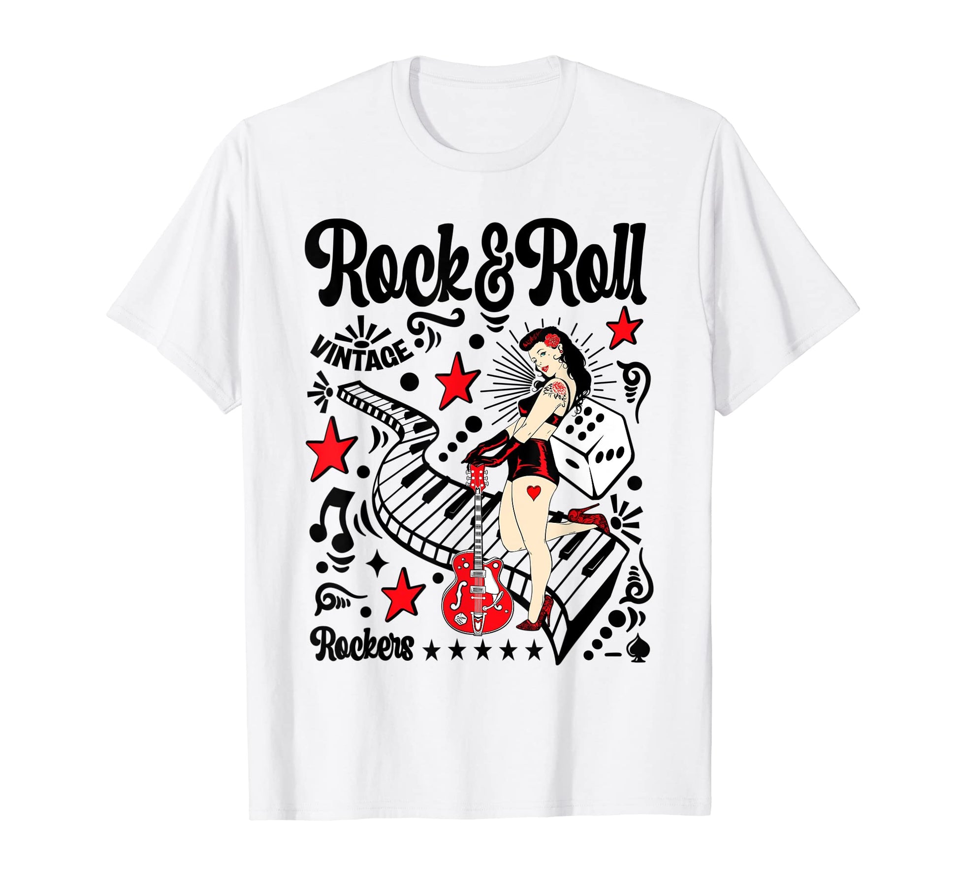 Rockabilly Pin Up 50S Sock Hop Rocker T-Shirt - Trendy Graphic for Adults - T-Shirt, Sweatshirt, Hoodie