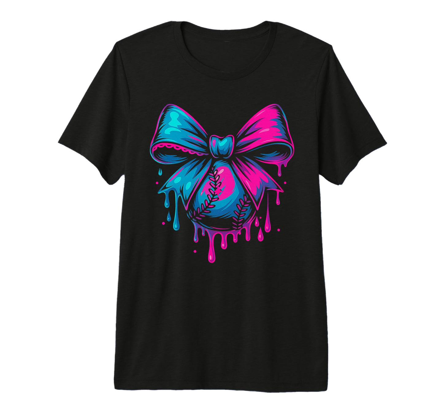 Baseball Dripping Ice Cream Coquette T-Shirt - Streetwear Style for Adults - T-Shirt, Sweatshirt, Hoodie