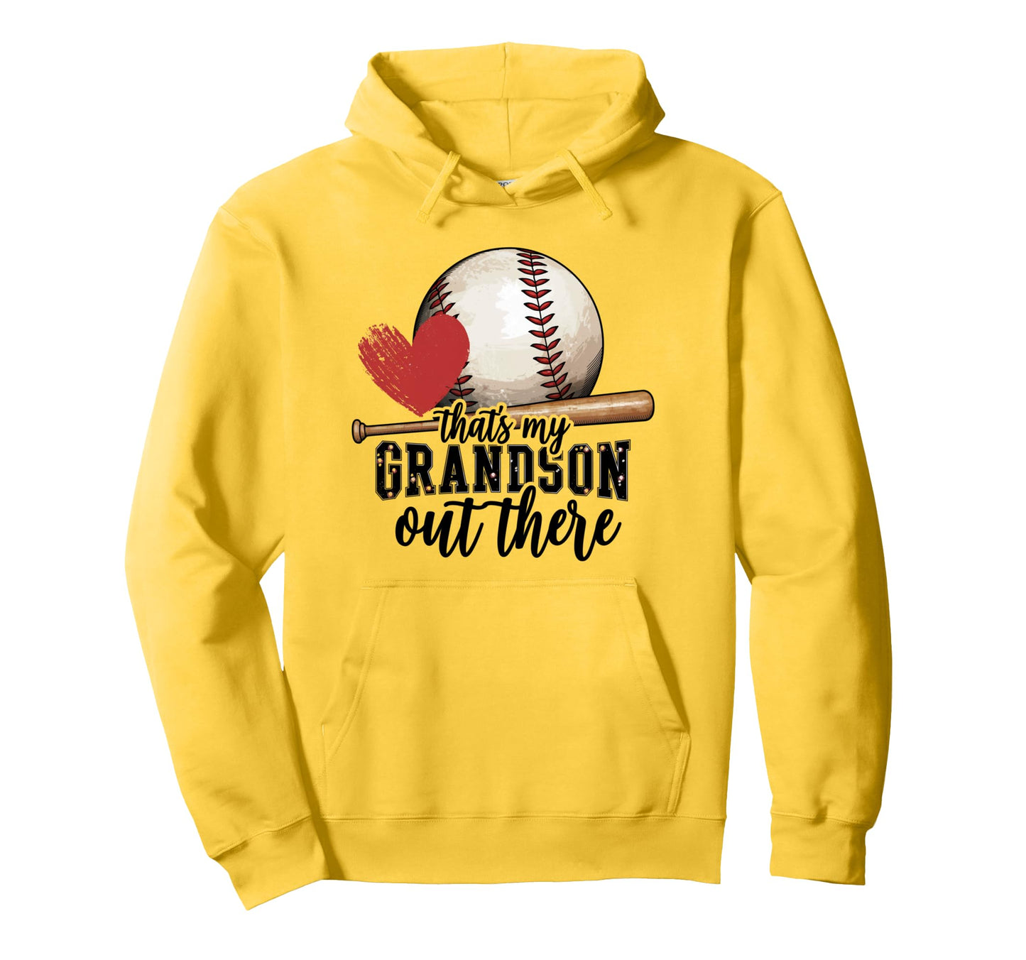 Thats My Grandson Out There Baseball Hoodie - Minimalist Print for Adults - T-Shirt, Sweatshirt, Hoodie