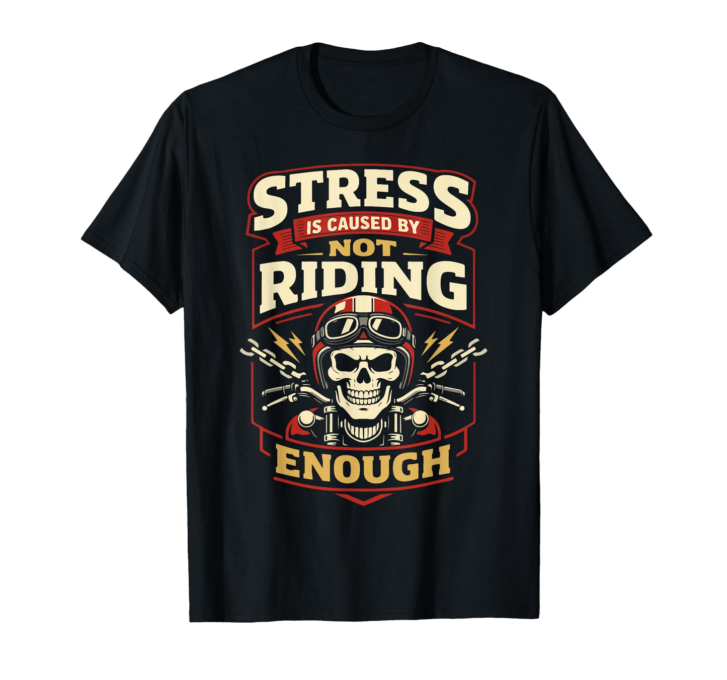 Motorcycle Biker Stress Is Caused T-Shirt - Minimalist Print Men Women - T-Shirt, Sweatshirt, Hoodie