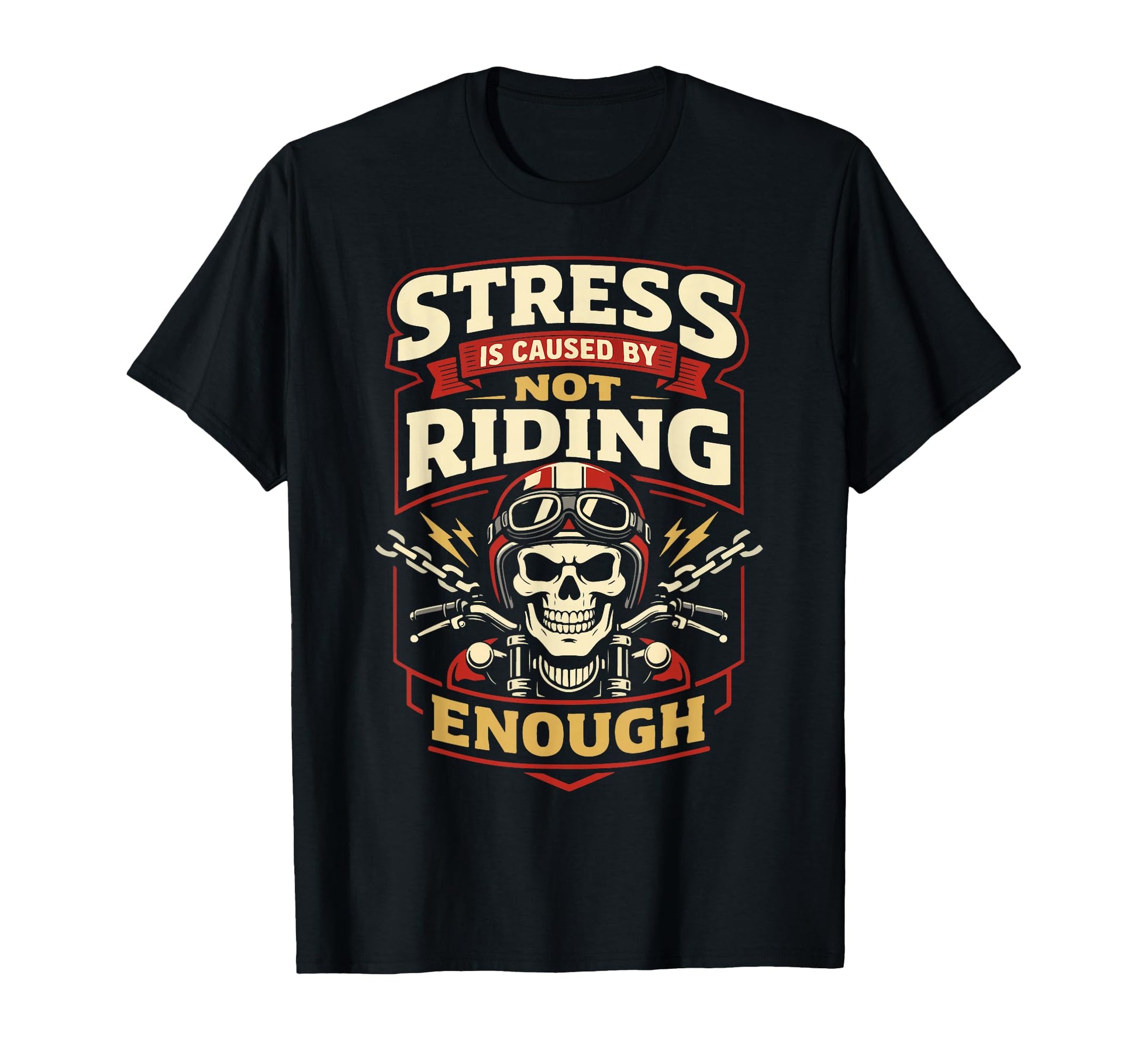Motorcycle Biker Stress Is Caused T-Shirt - Minimalist Print Men Women - T-Shirt, Sweatshirt, Hoodie