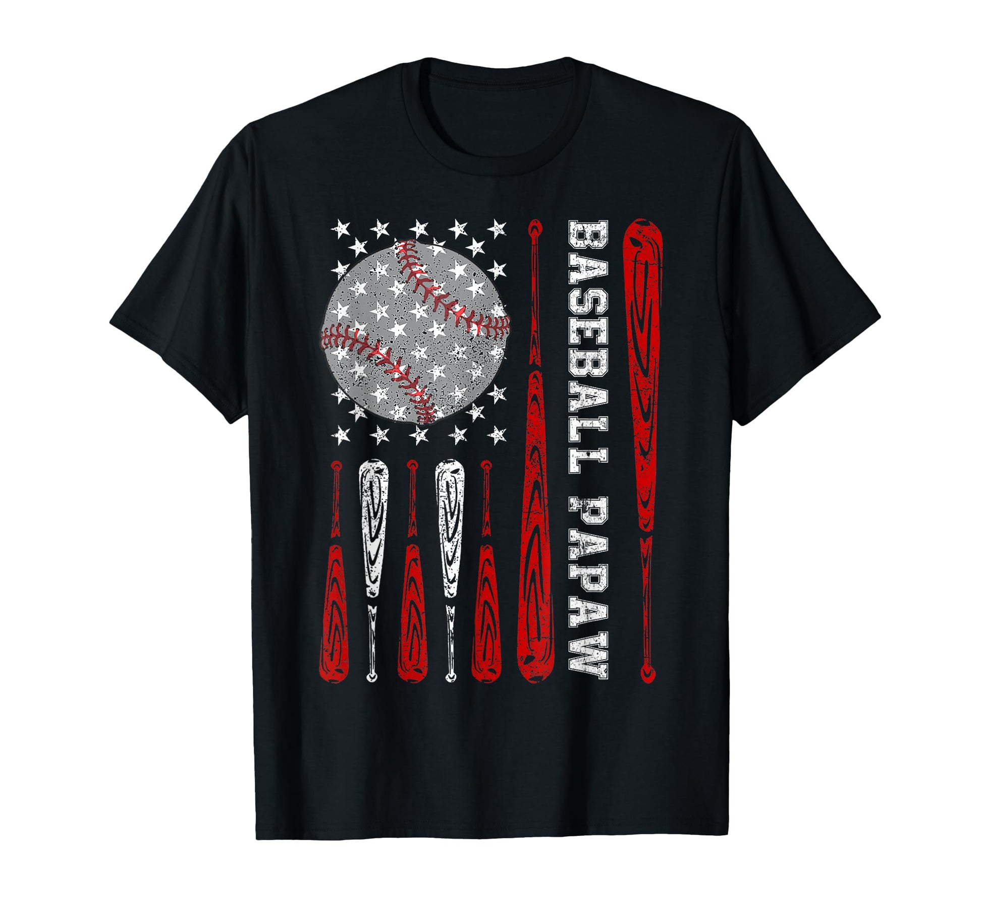 Baseball Papaw American Flag Baseball T-Shirt - Trendy Graphic Unisex - T-Shirt, Sweatshirt, Hoodie