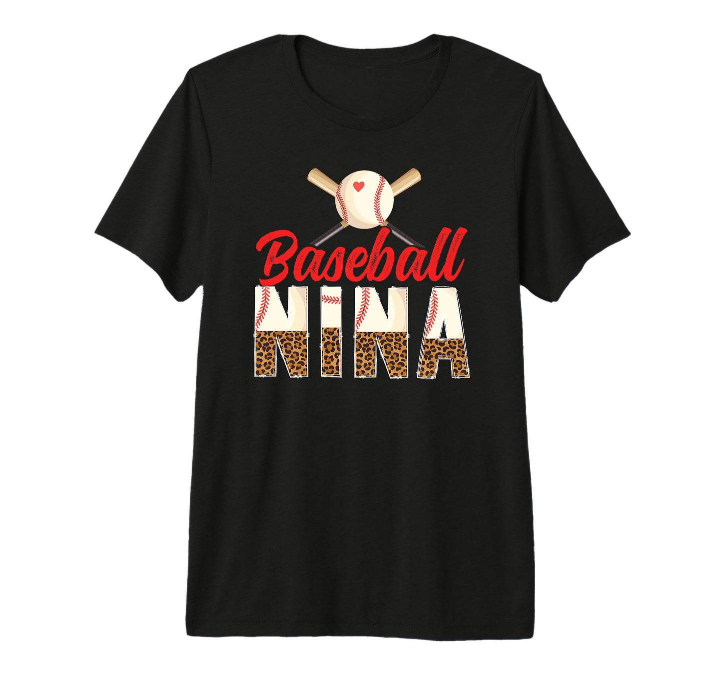Baseball Nina Leopard Nina Baseball T-Shirt - Trendy Graphic for Adults - T-Shirt, Sweatshirt, Hoodie