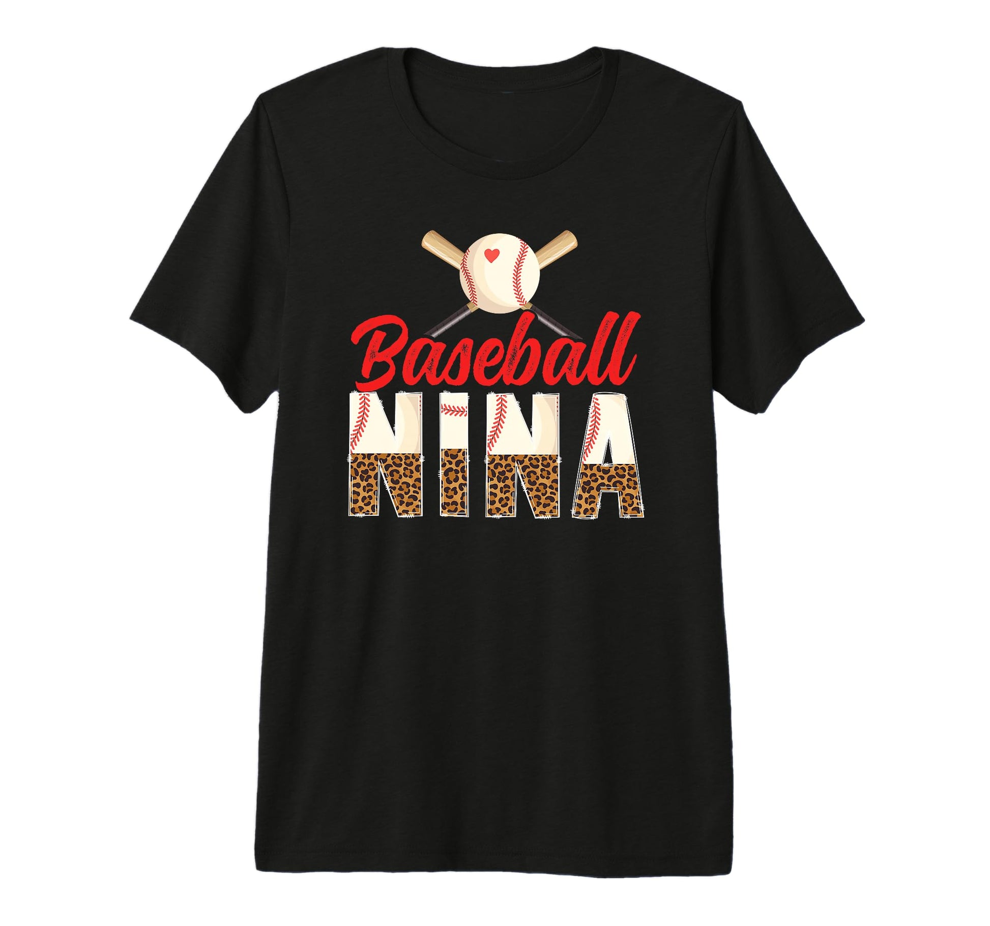 Baseball Nina Leopard Nina Baseball T-Shirt - Trendy Graphic for Adults - T-Shirt, Sweatshirt, Hoodie