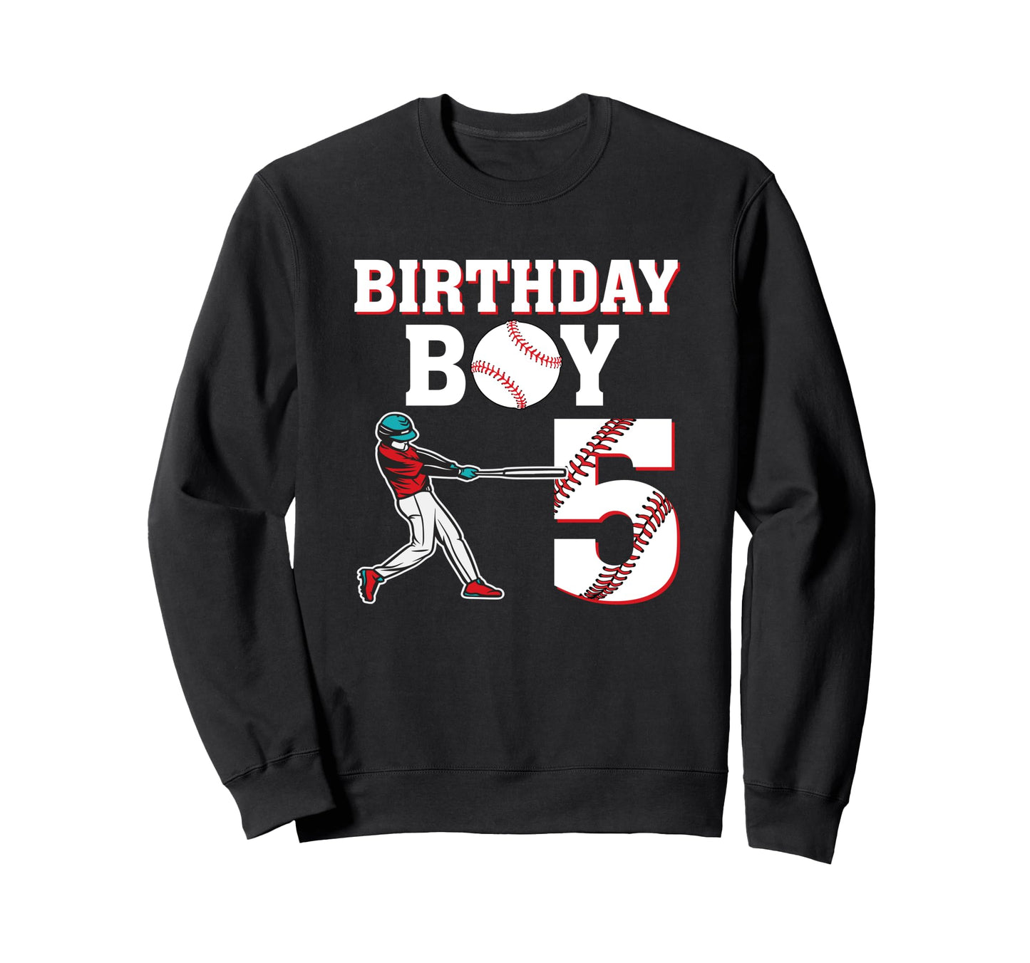 5 Years Old 5Th Birthday Baseball Sweatshirt - Minimalist Print Unisex - T-Shirt, Sweatshirt, Hoodie
