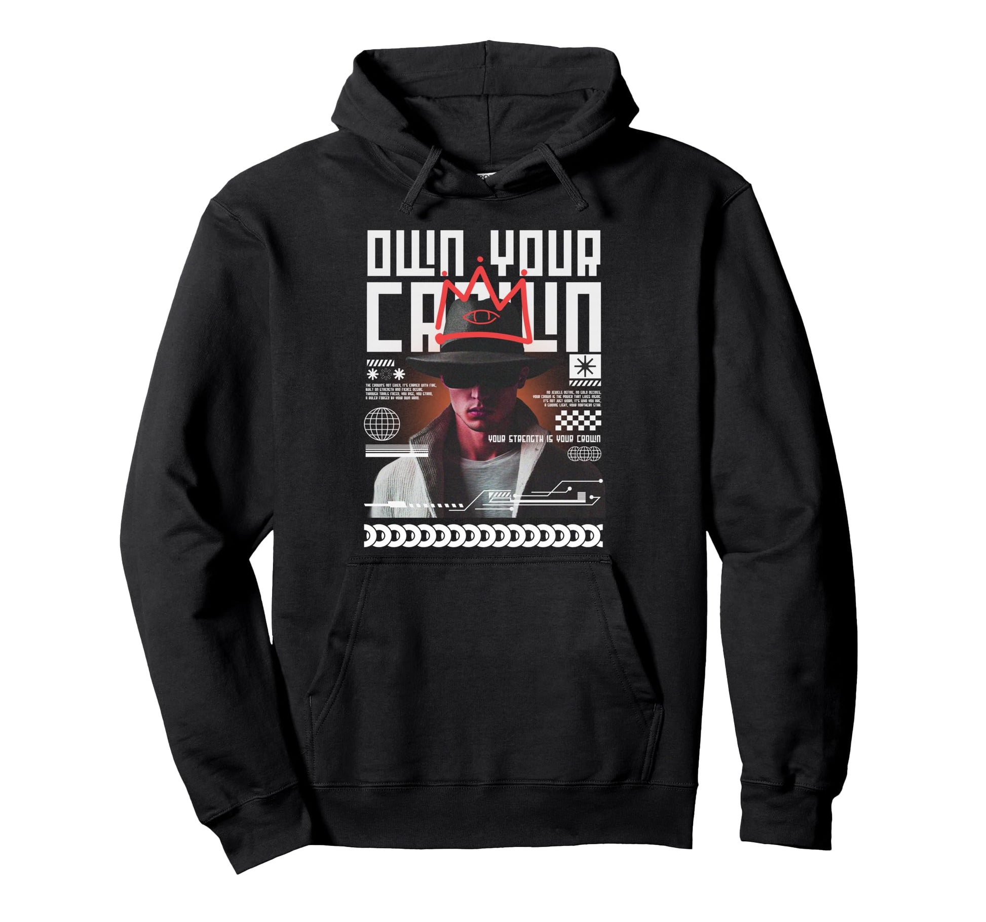 Y2K Crown Bold Urban Graffiti Aesthetic Hoodie - Unique Graphic Unisex - T-Shirt, Sweatshirt, Hoodie